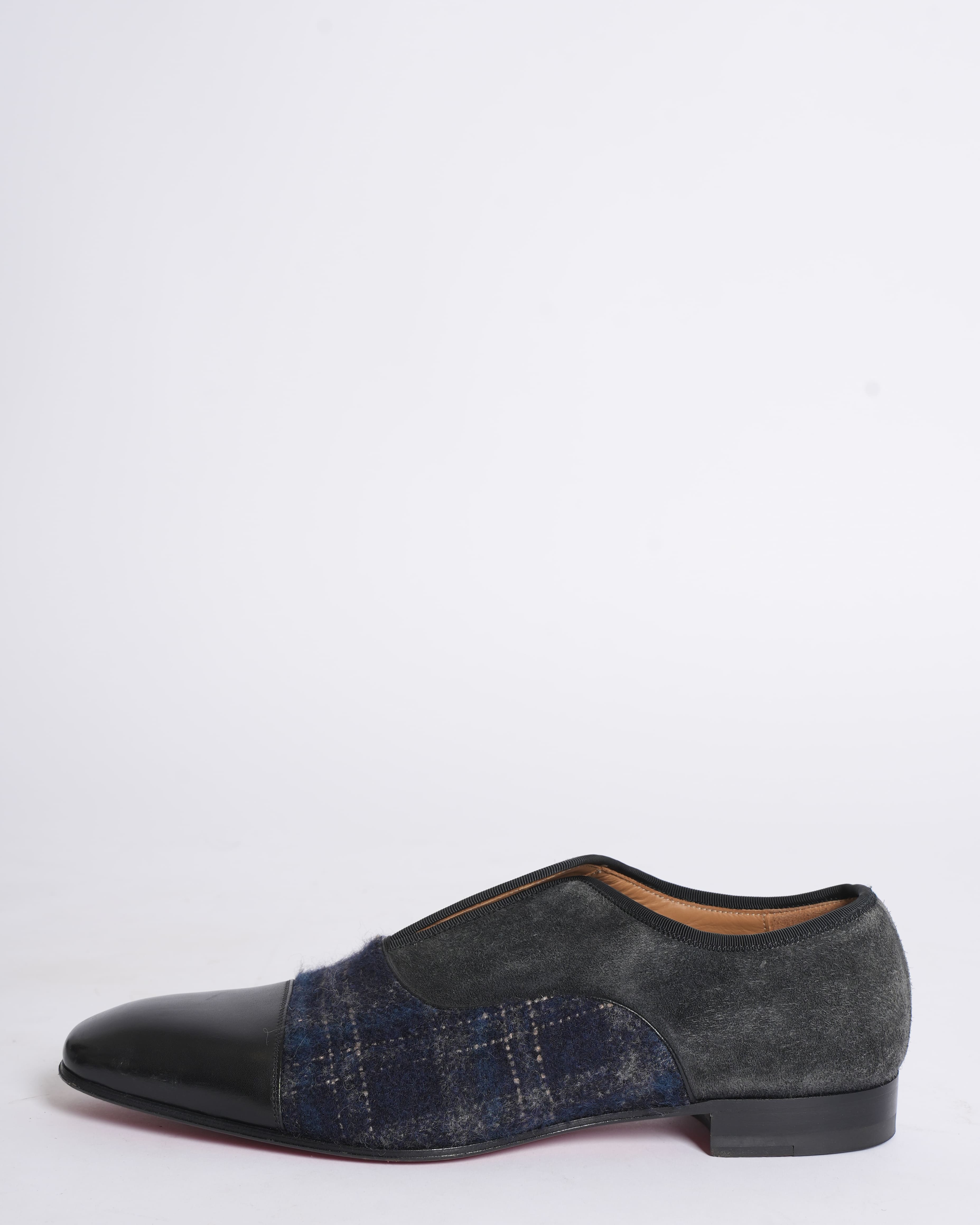 Christian Louboutin Men's Tweed Patch Detailing Loafers