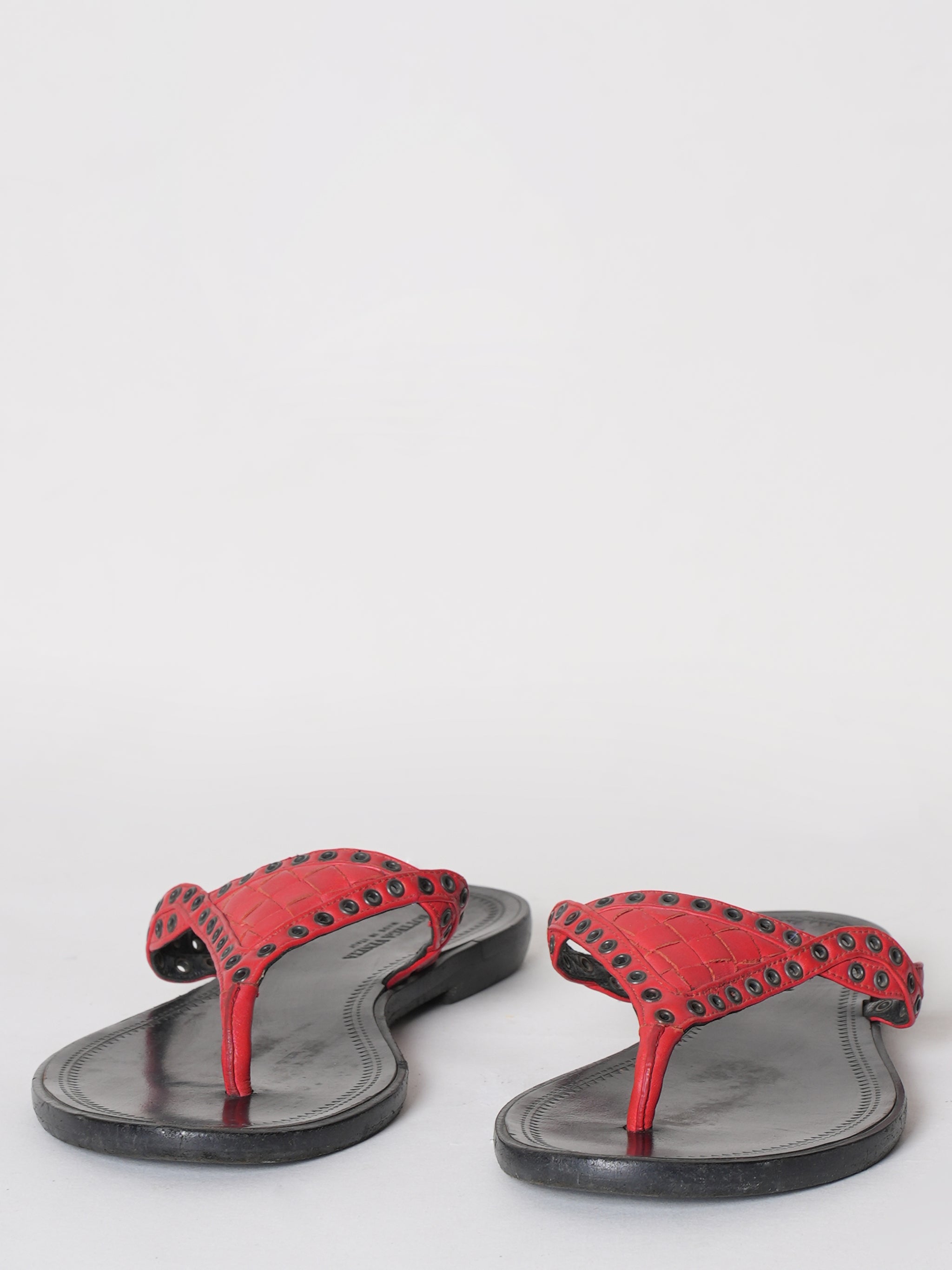 Bottega Veneta Red Nappa Flats