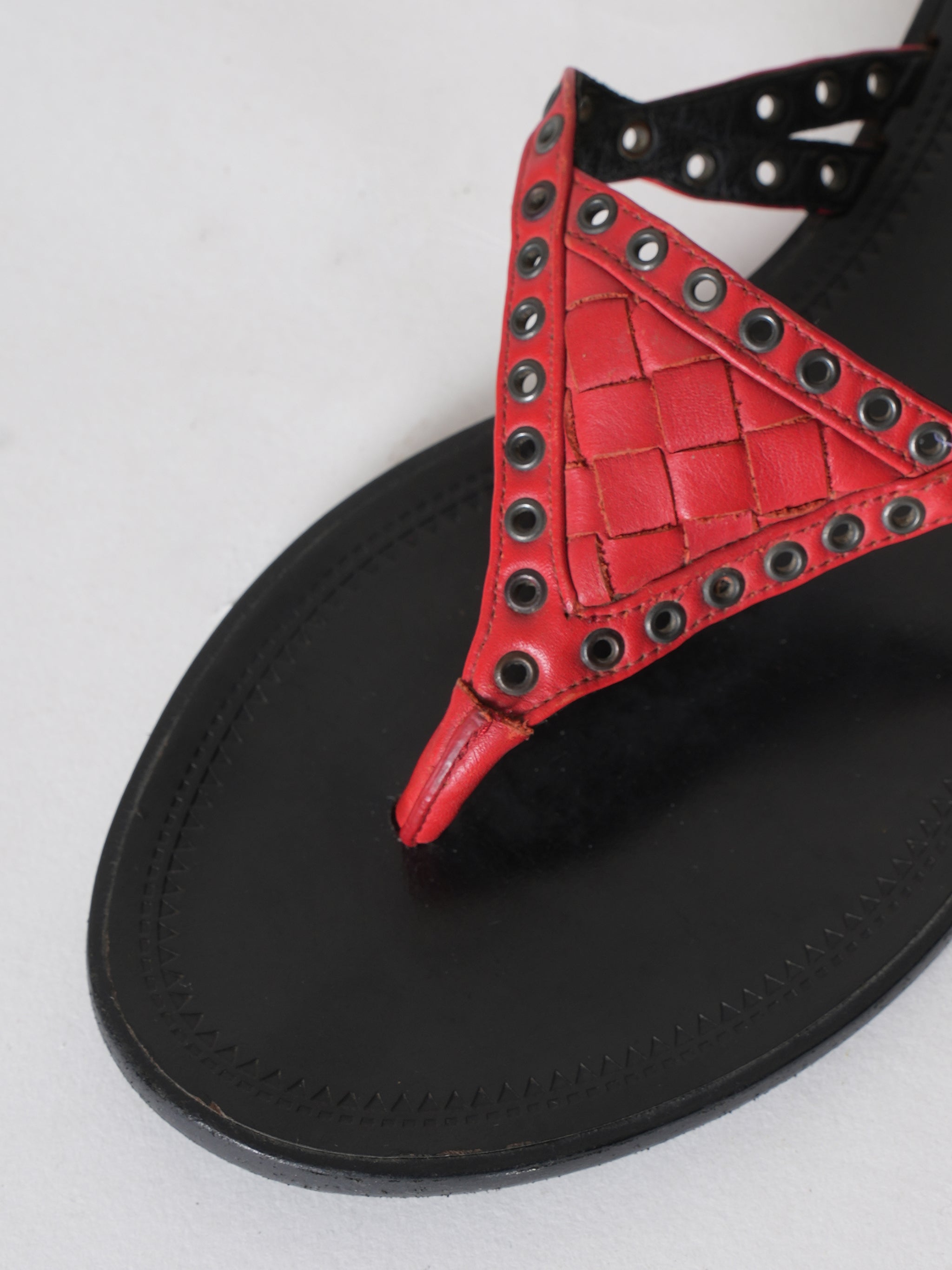 Bottega Veneta Red Nappa Flats