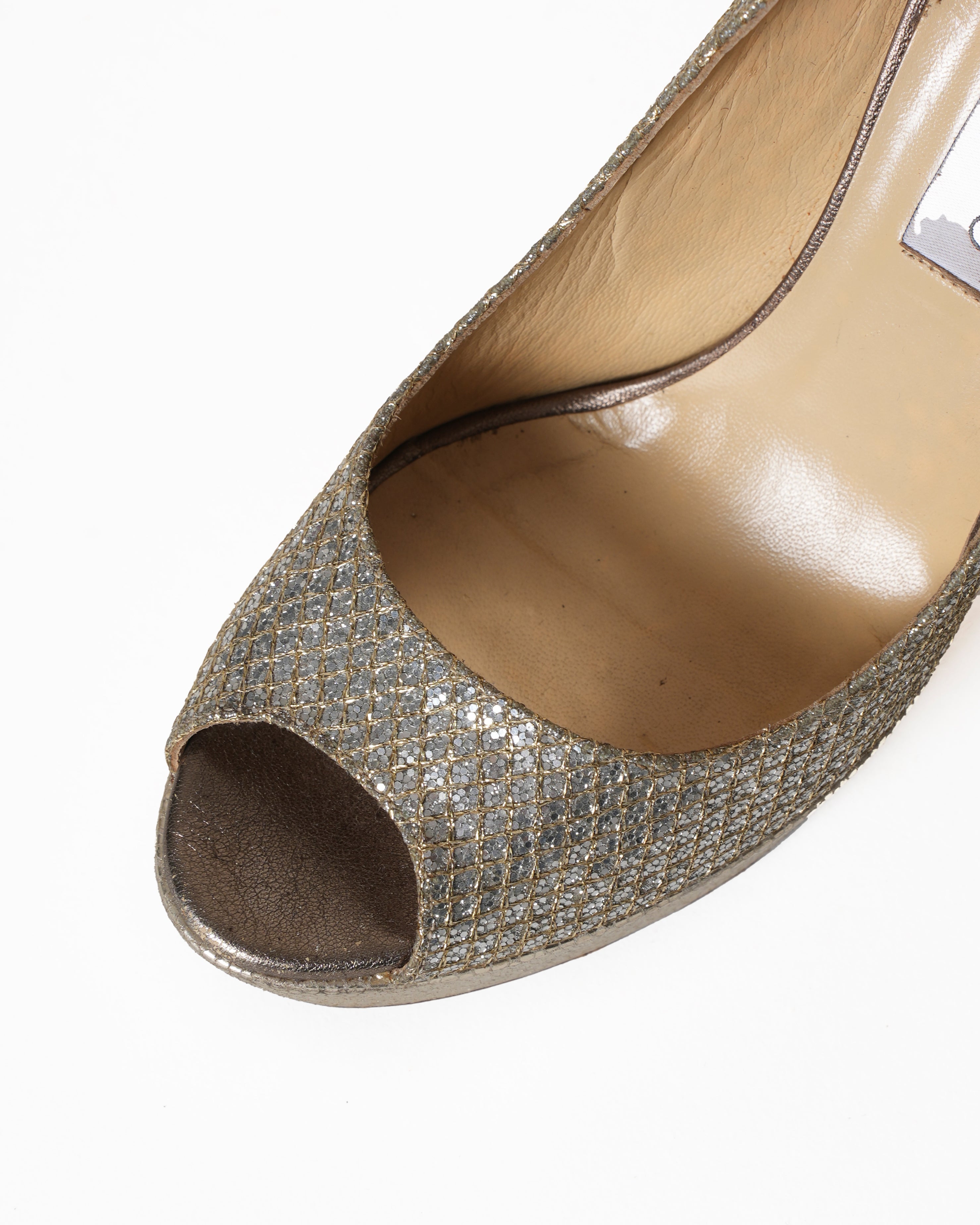 Jimmy Choo Golden Peep toe Glitter