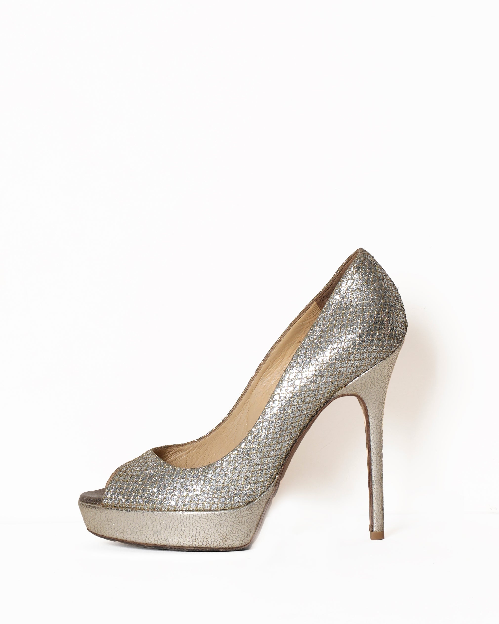 Jimmy Choo Golden Peep toe Glitter