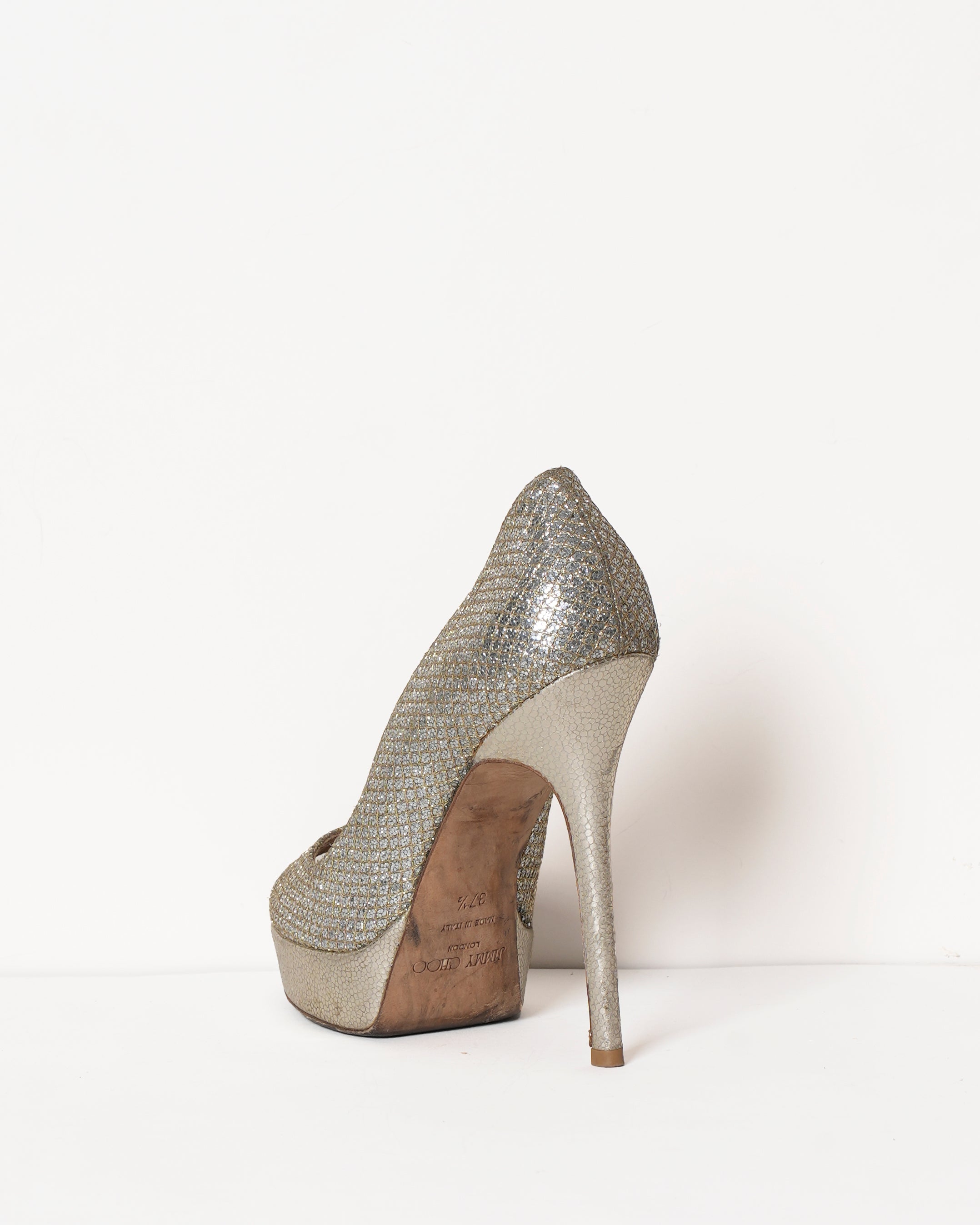 Jimmy Choo Golden Peep toe Glitter