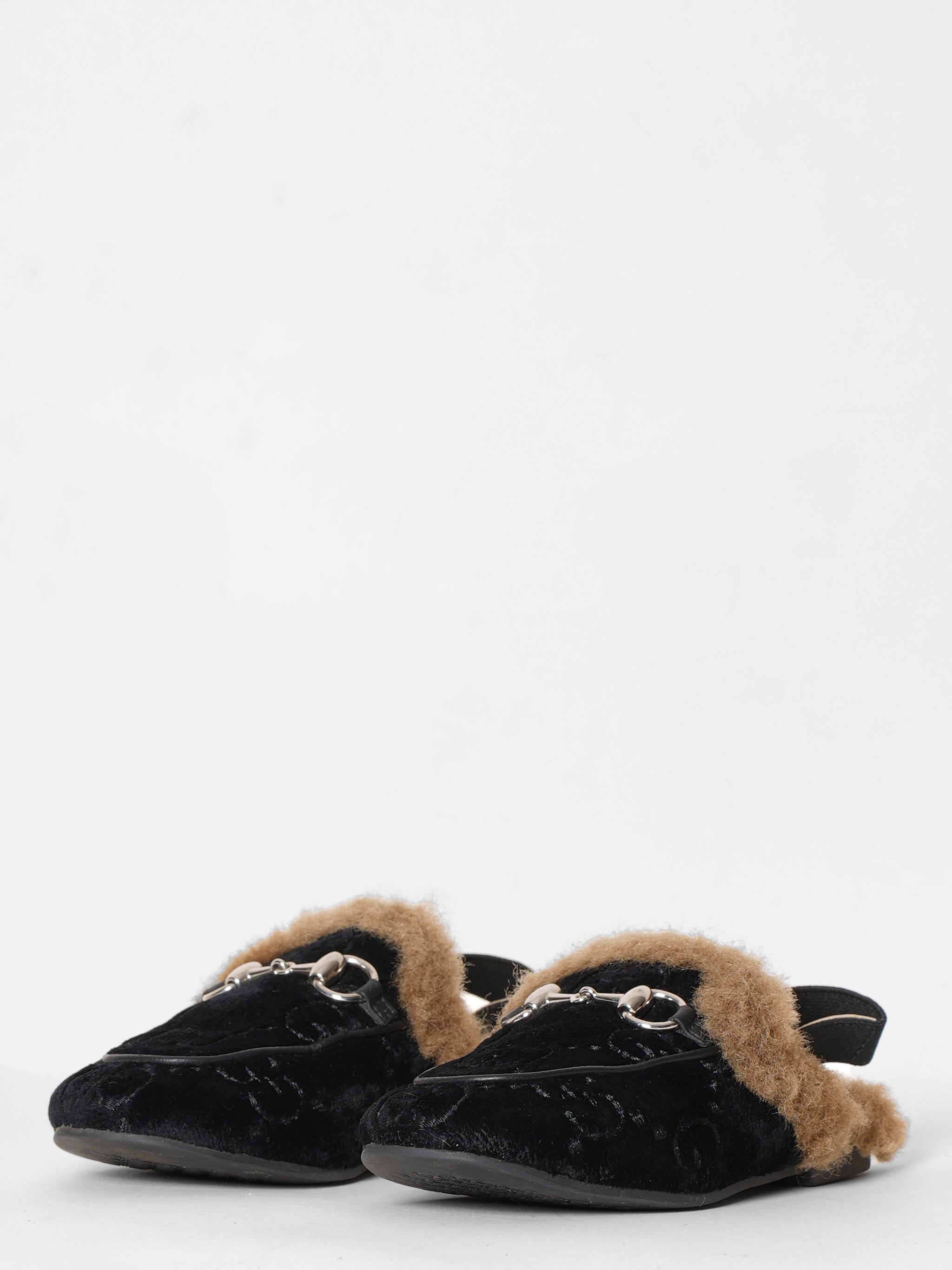 Vintage Gucci Black Suede Slippers