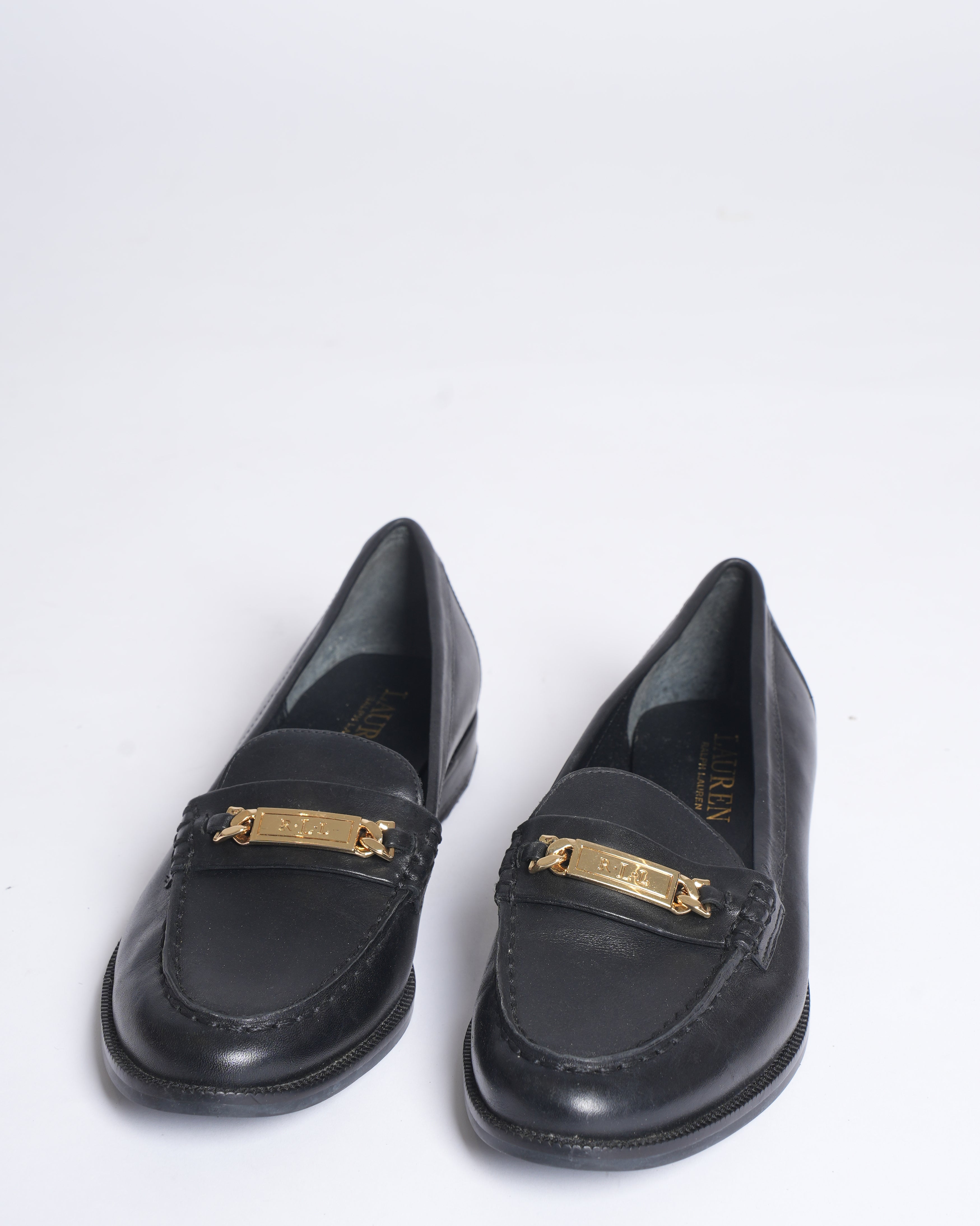 New Ralph Lauren Black Leather Loafers