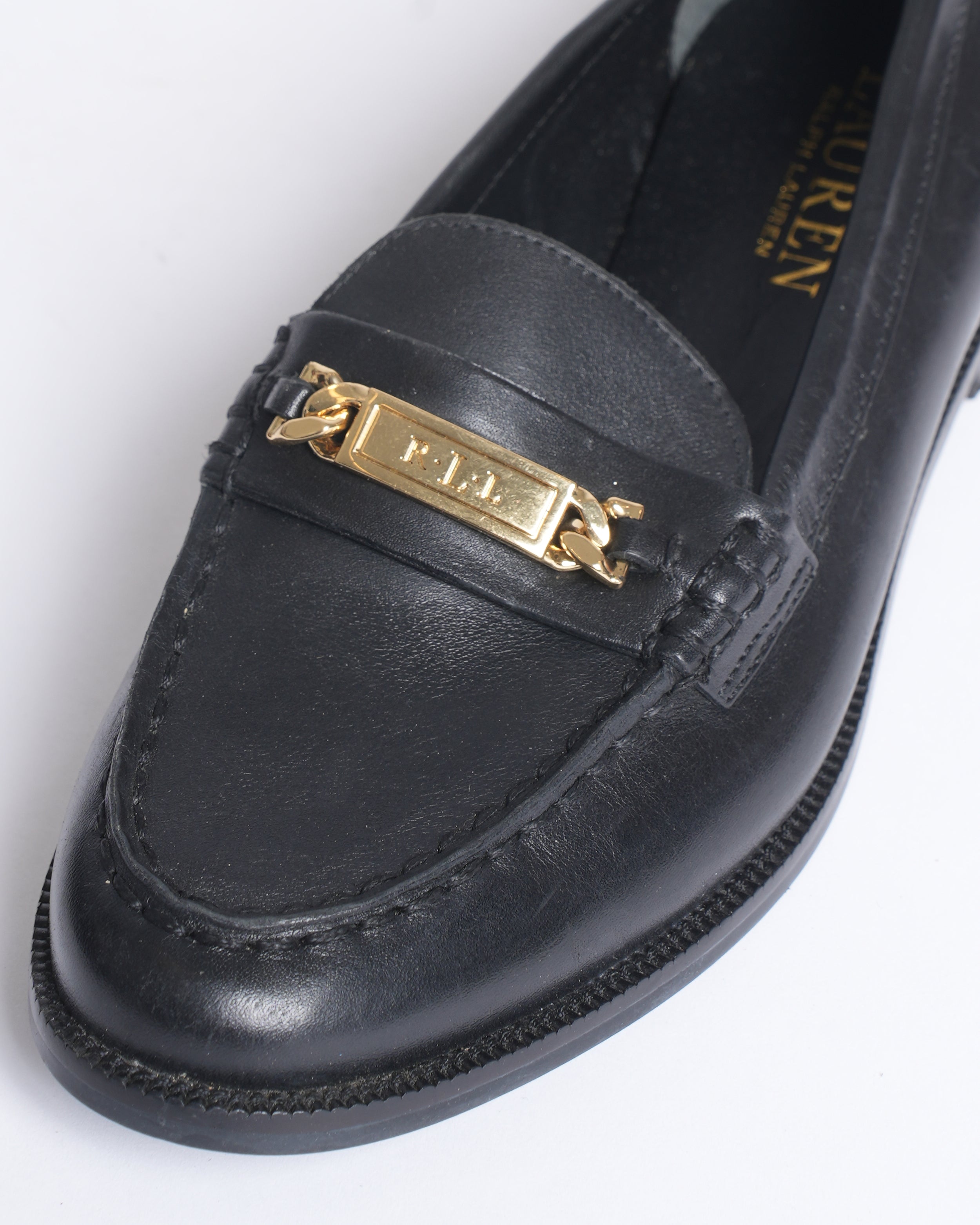 New Ralph Lauren Black Leather Loafers