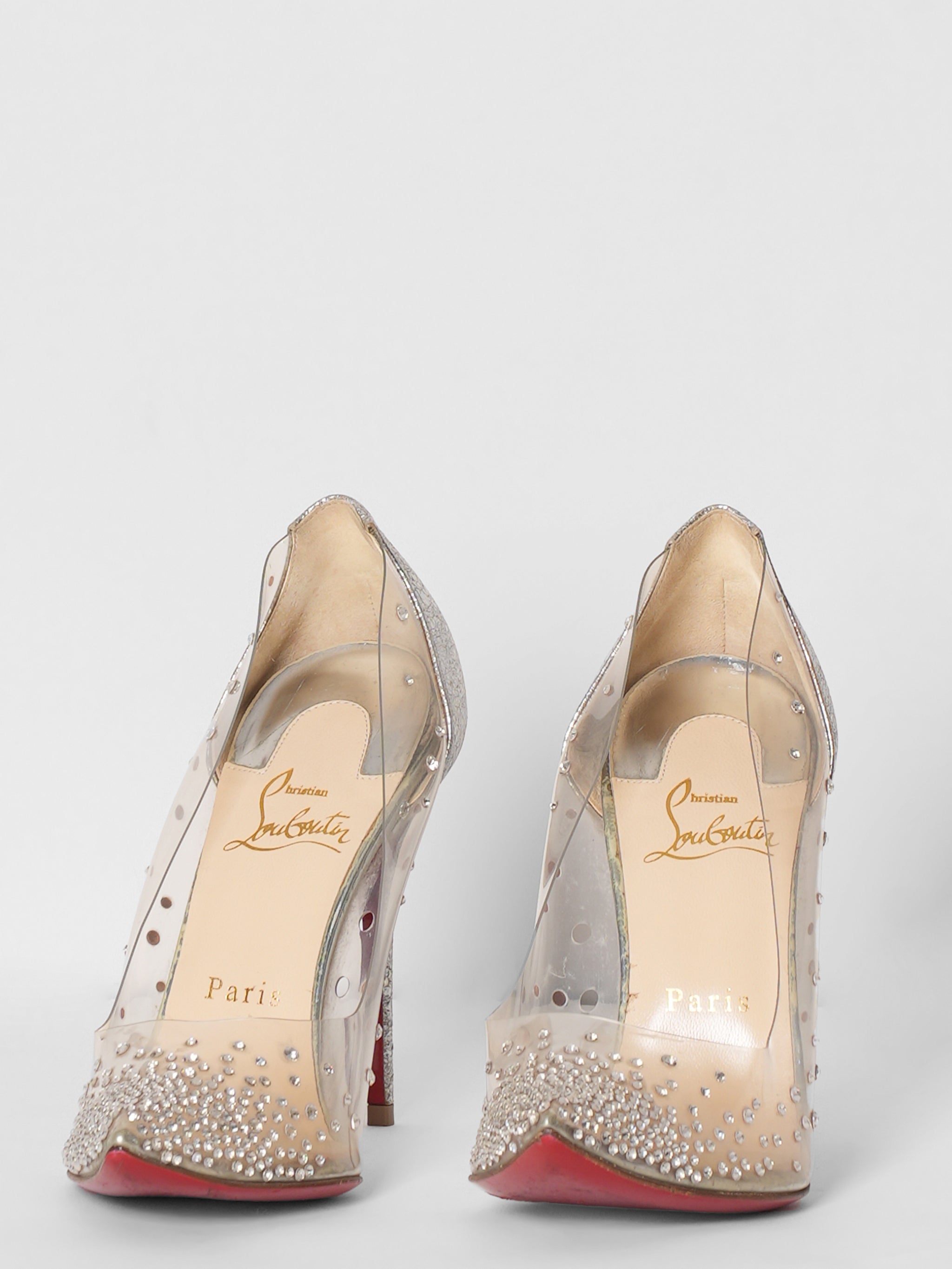 Christian Louboutin PVC Strass Dgrastrassista Pointy Toe Heels