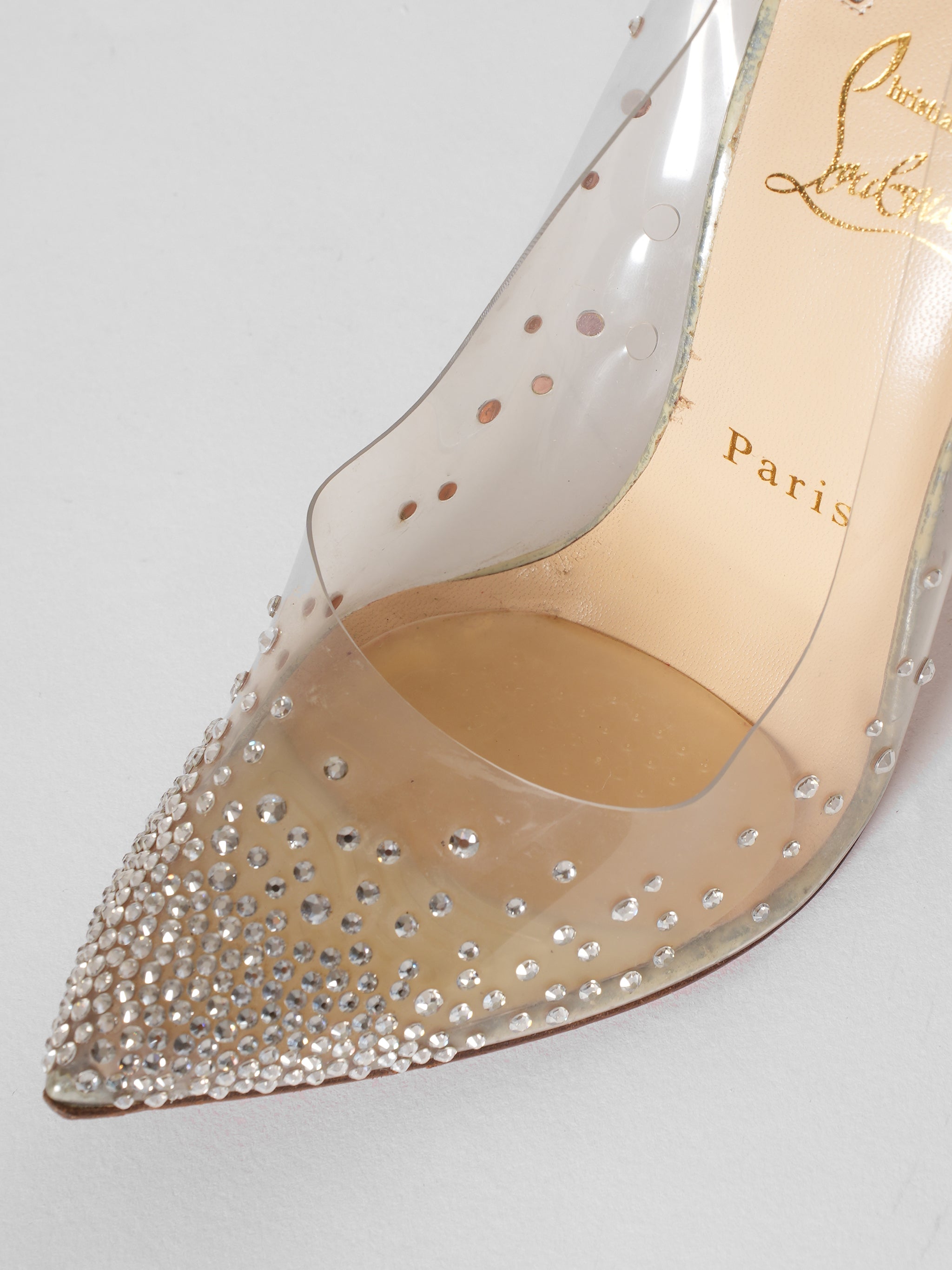 Christian Louboutin PVC Strass Dgrastrassista Pointy Toe Heels