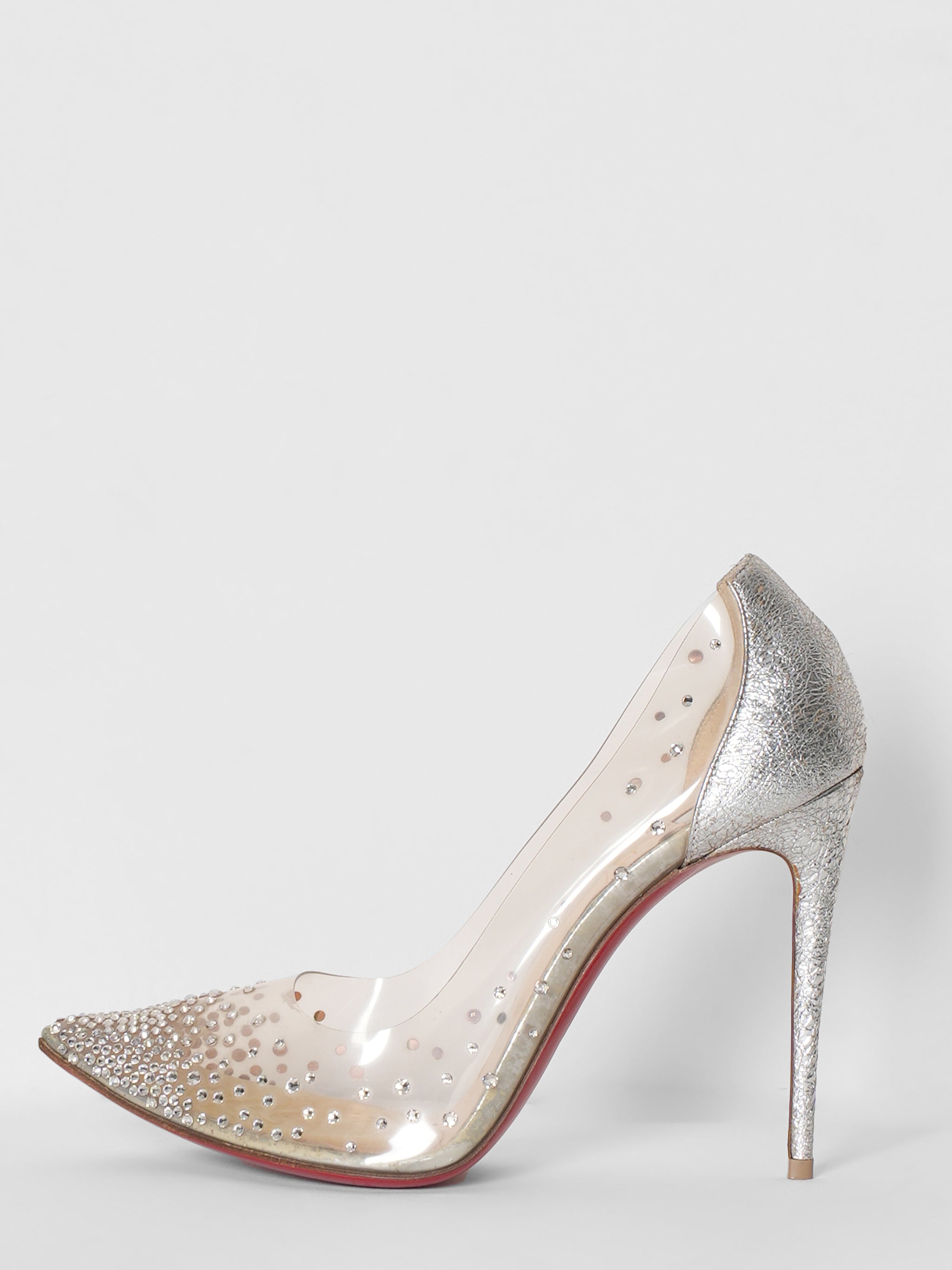 Christian Louboutin PVC Strass Dgrastrassista Pointy Toe Heels
