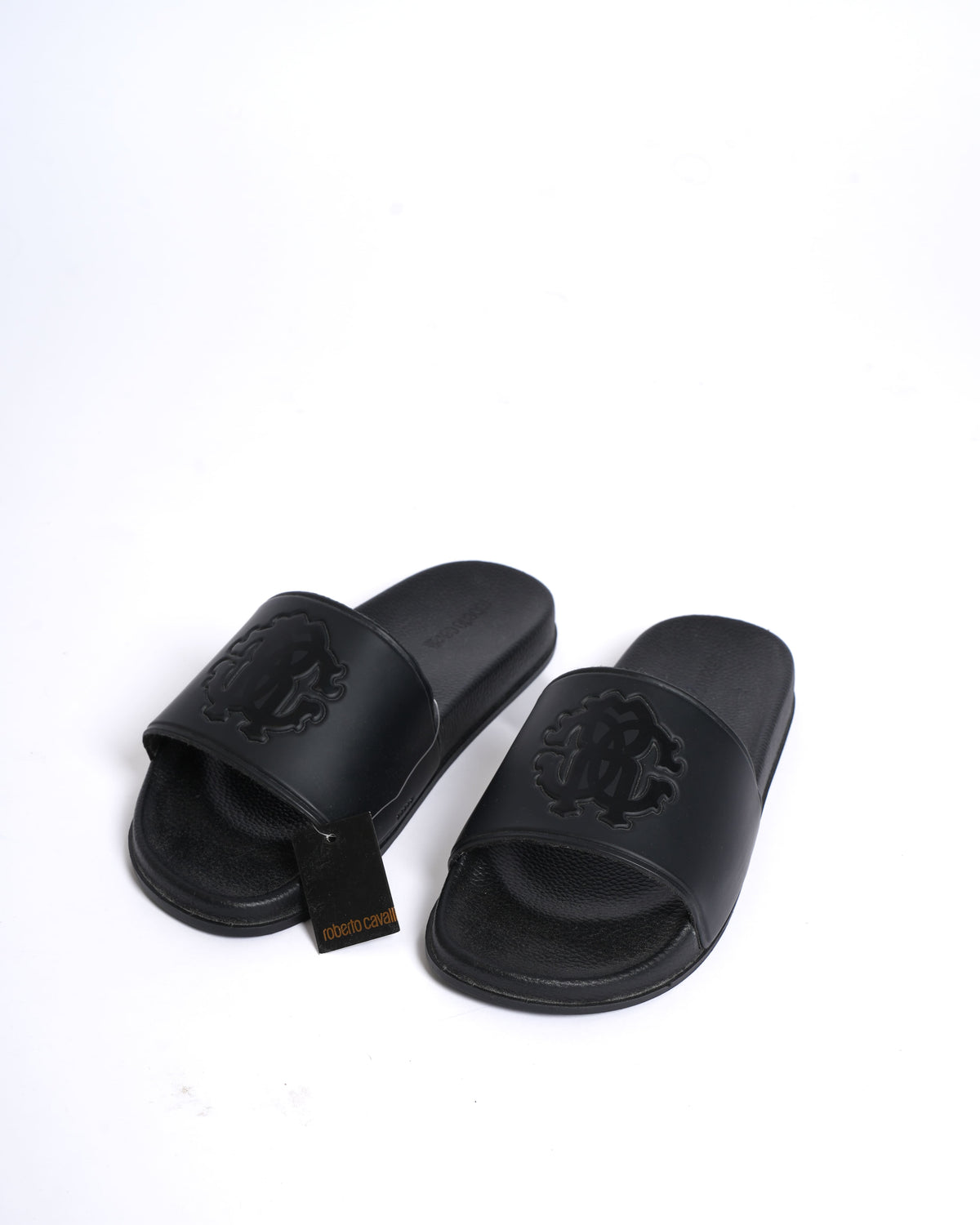 Brand new Roberto Cavalli Men’s Slides. Size 10 Roberto Cavalli Logo sandals - Black - Men|22559A | thebs.com main image 4