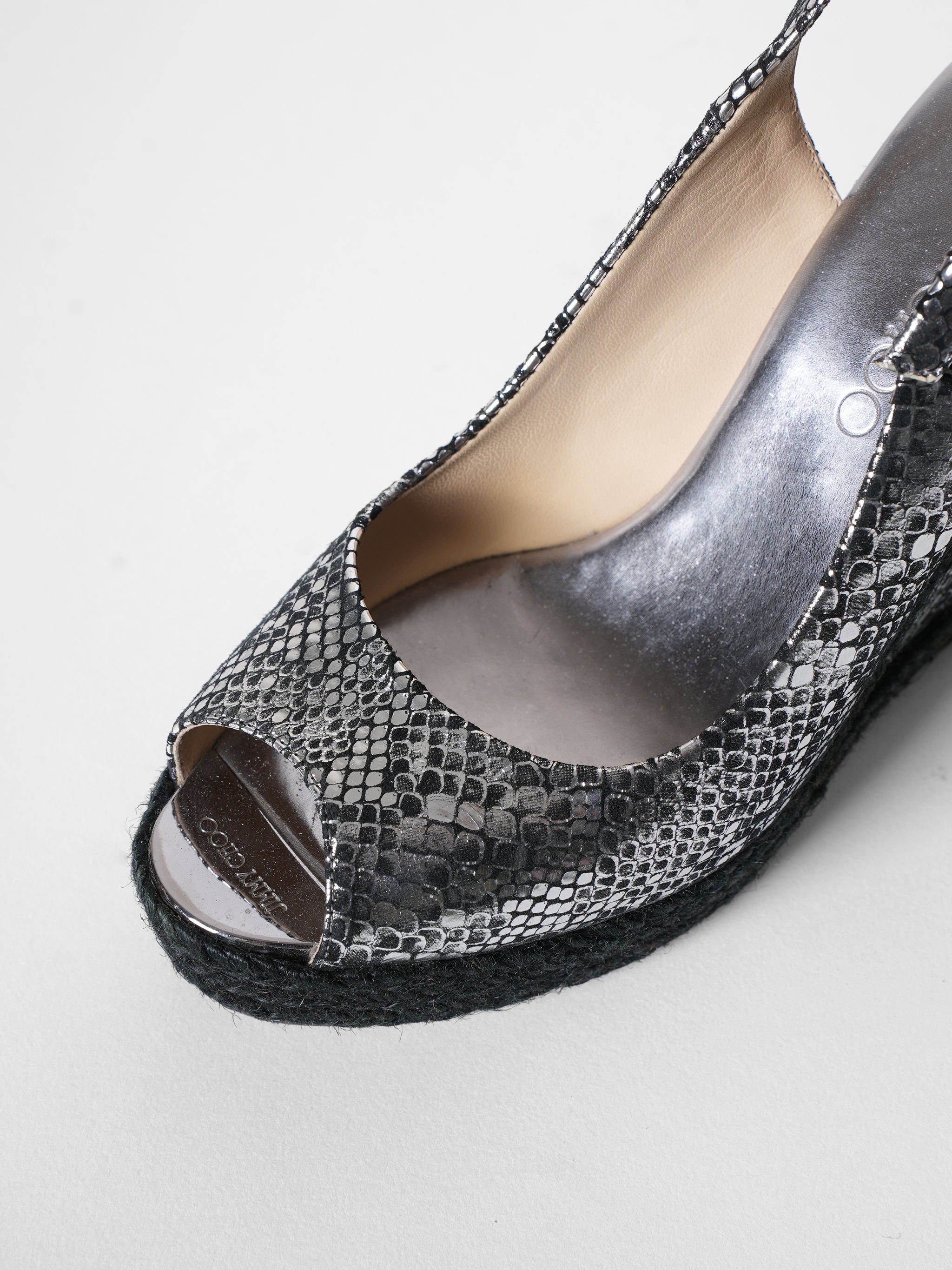 Jimmy Choo Silver & Black Wedges