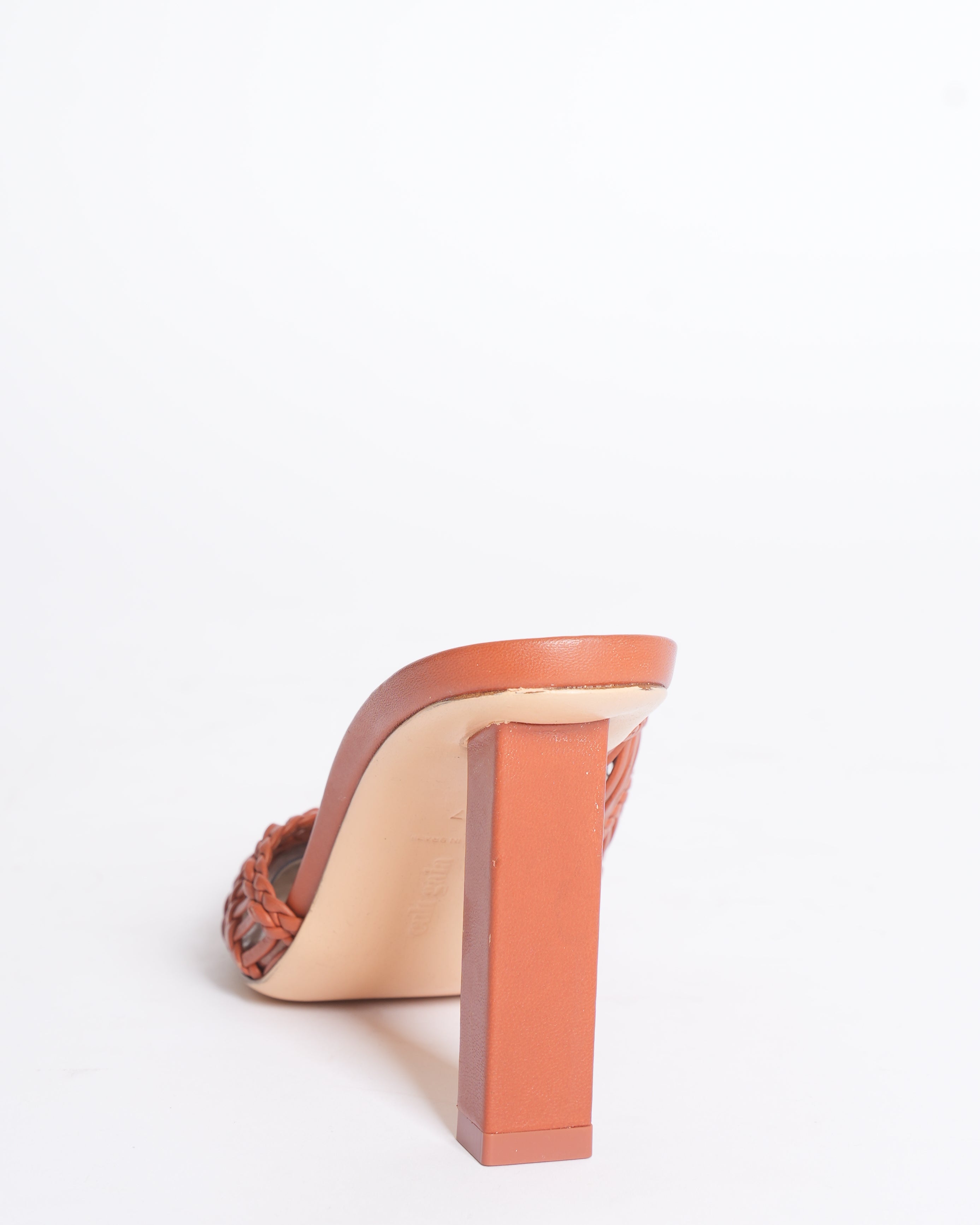 Cult Gaia Raya Woven Leather Mules in brown