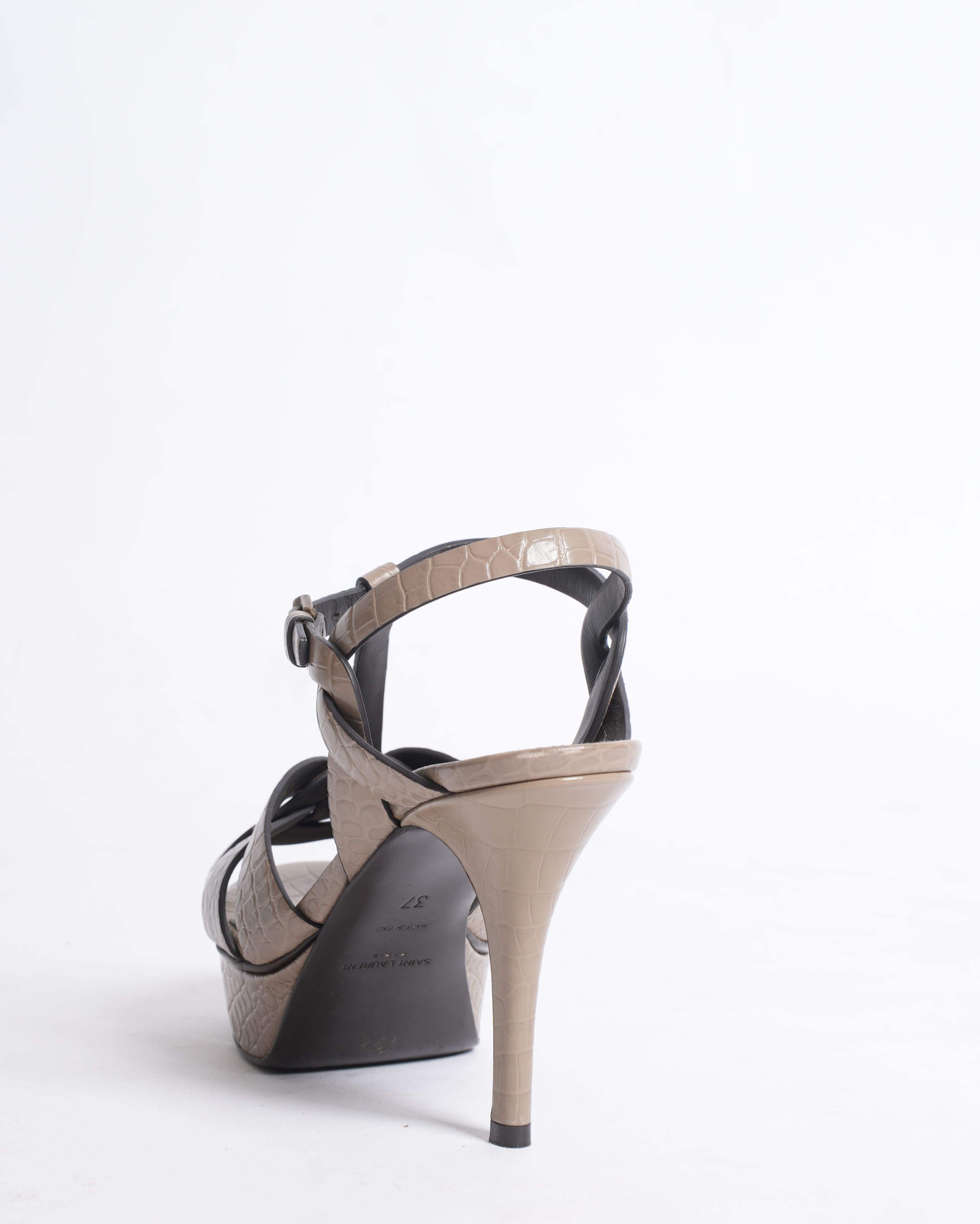 Saint Laurent tribute croc embossed heels