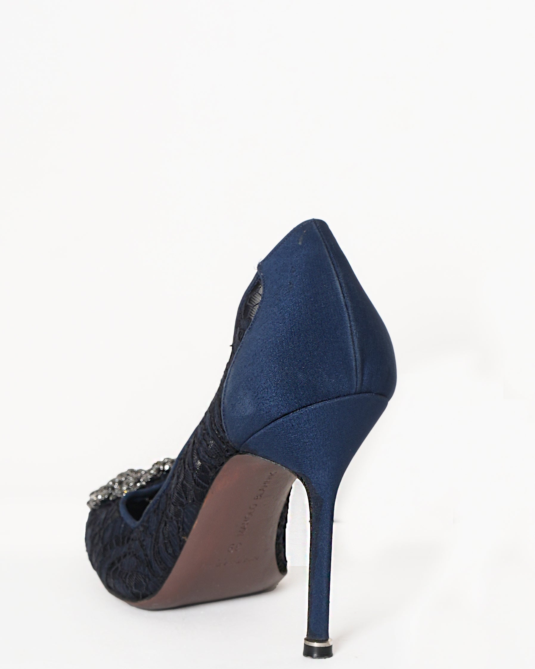 Manolo Blahnik Lace and Satin Hangisi Pumps