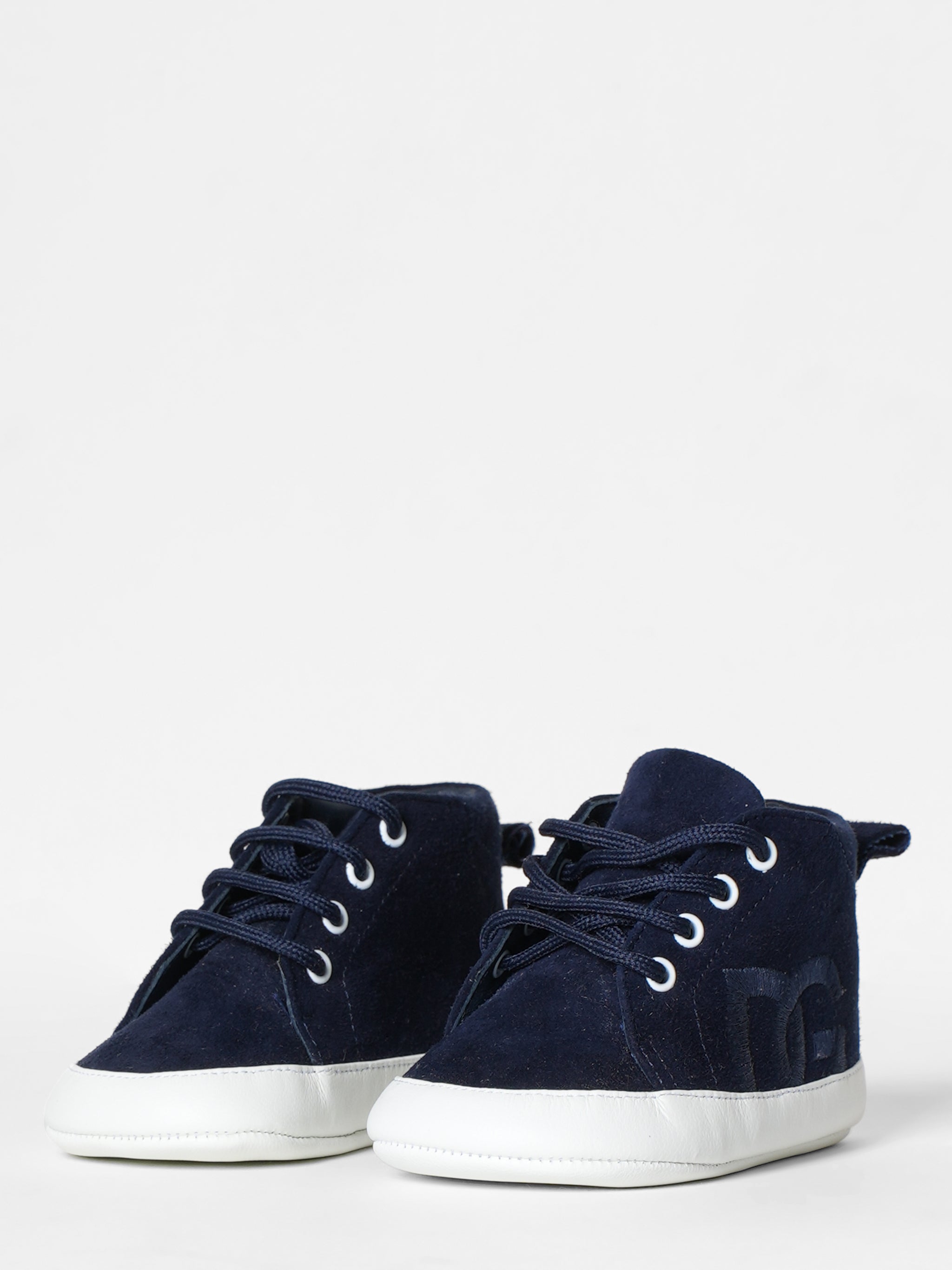Dolce & Gabbana Navy Blue Tie-Up Prewalkers