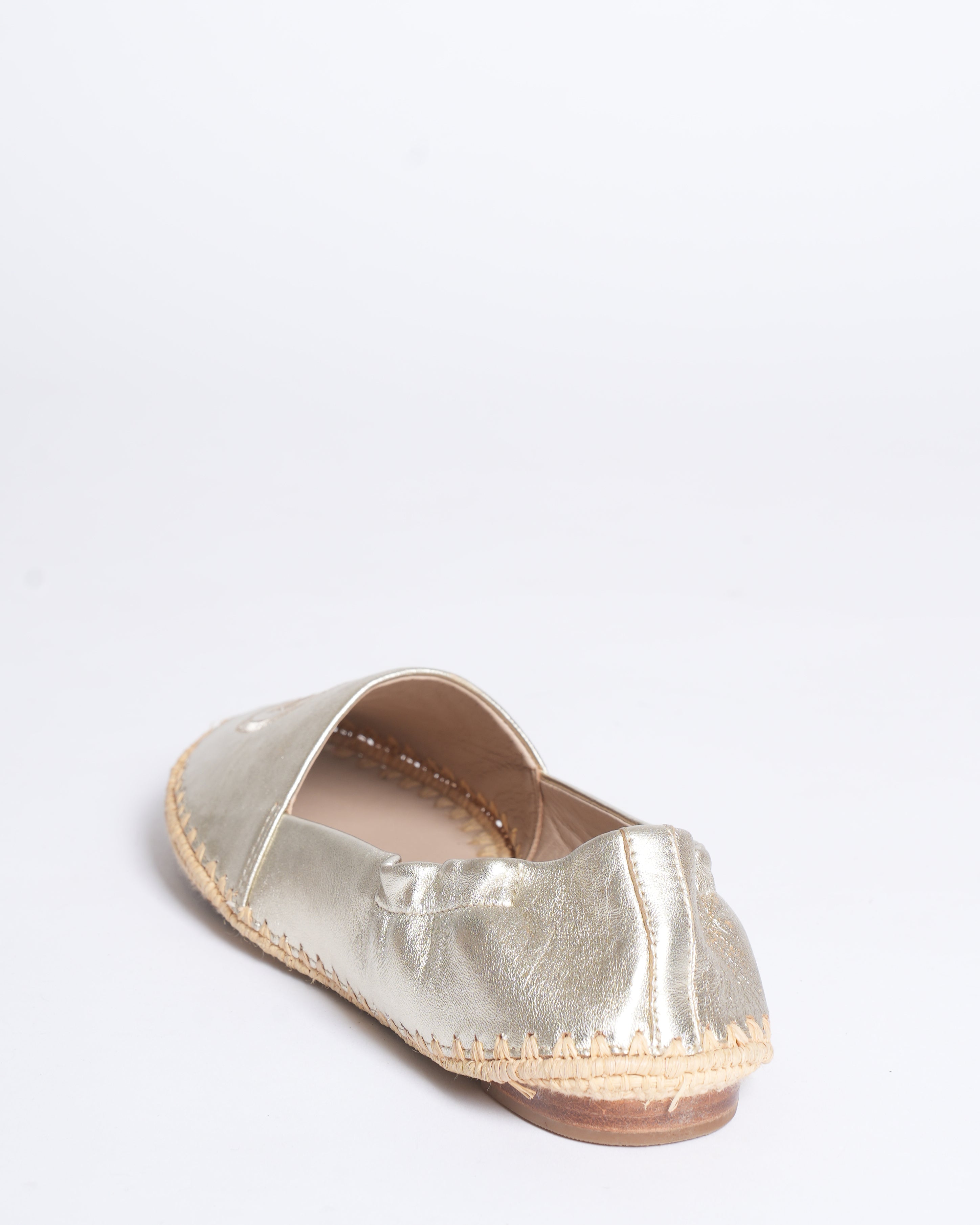 Tory Burch Darien Metallic Leather Espadrille Loafers