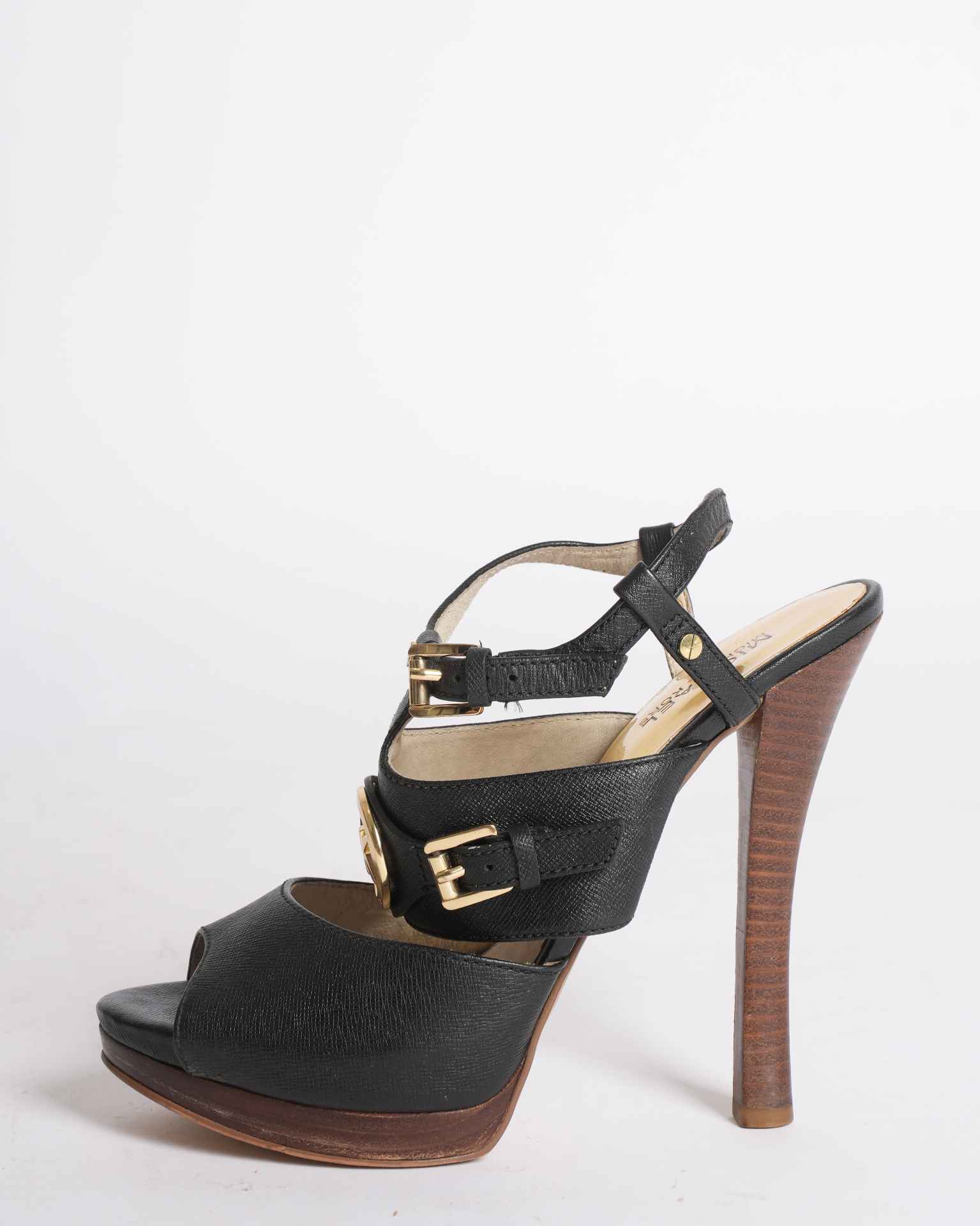 Michael Kors Mackenzie Logo Peep Toe Heels