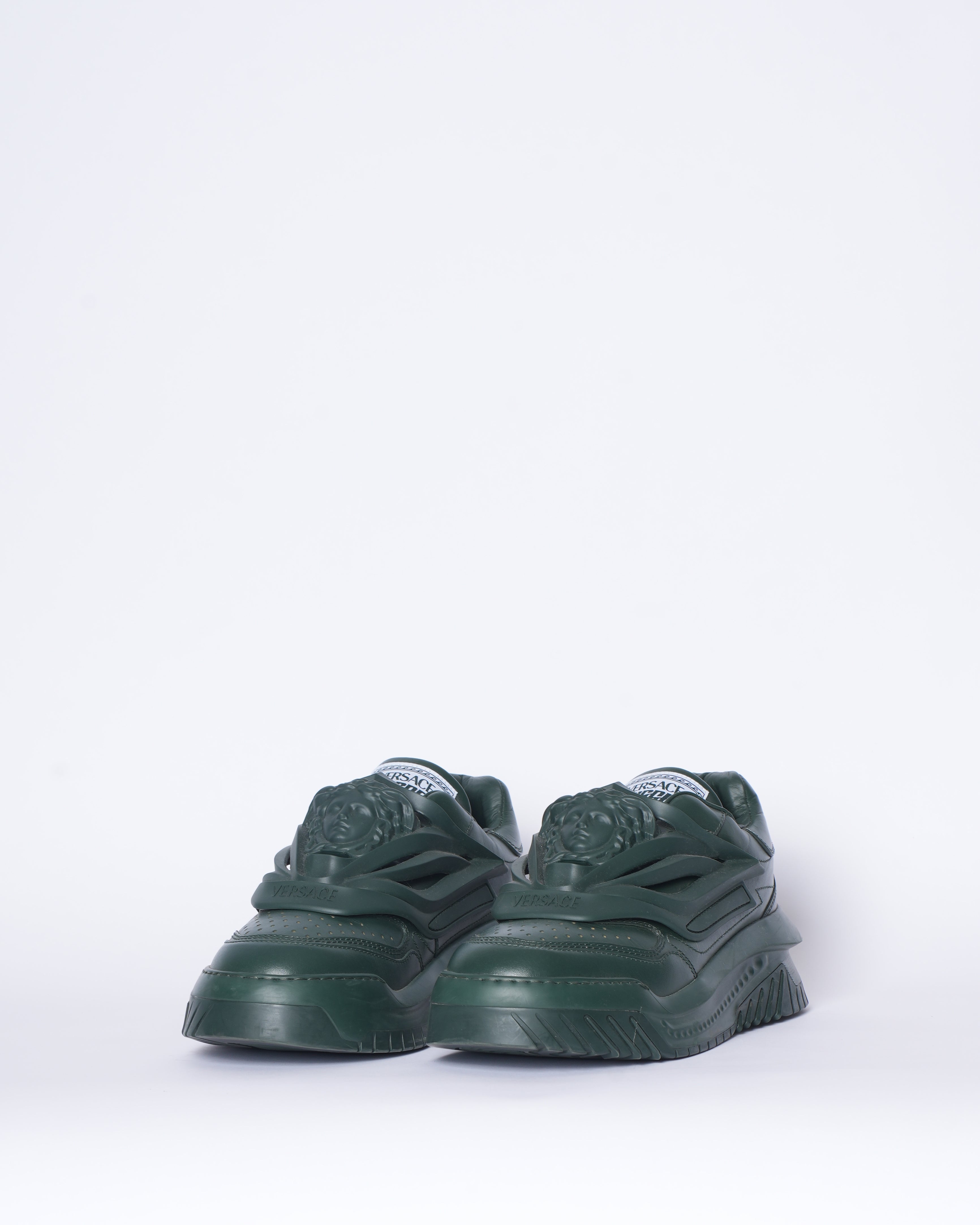 New Versace Men's Odissia Leather Caged Medusa Sneakers