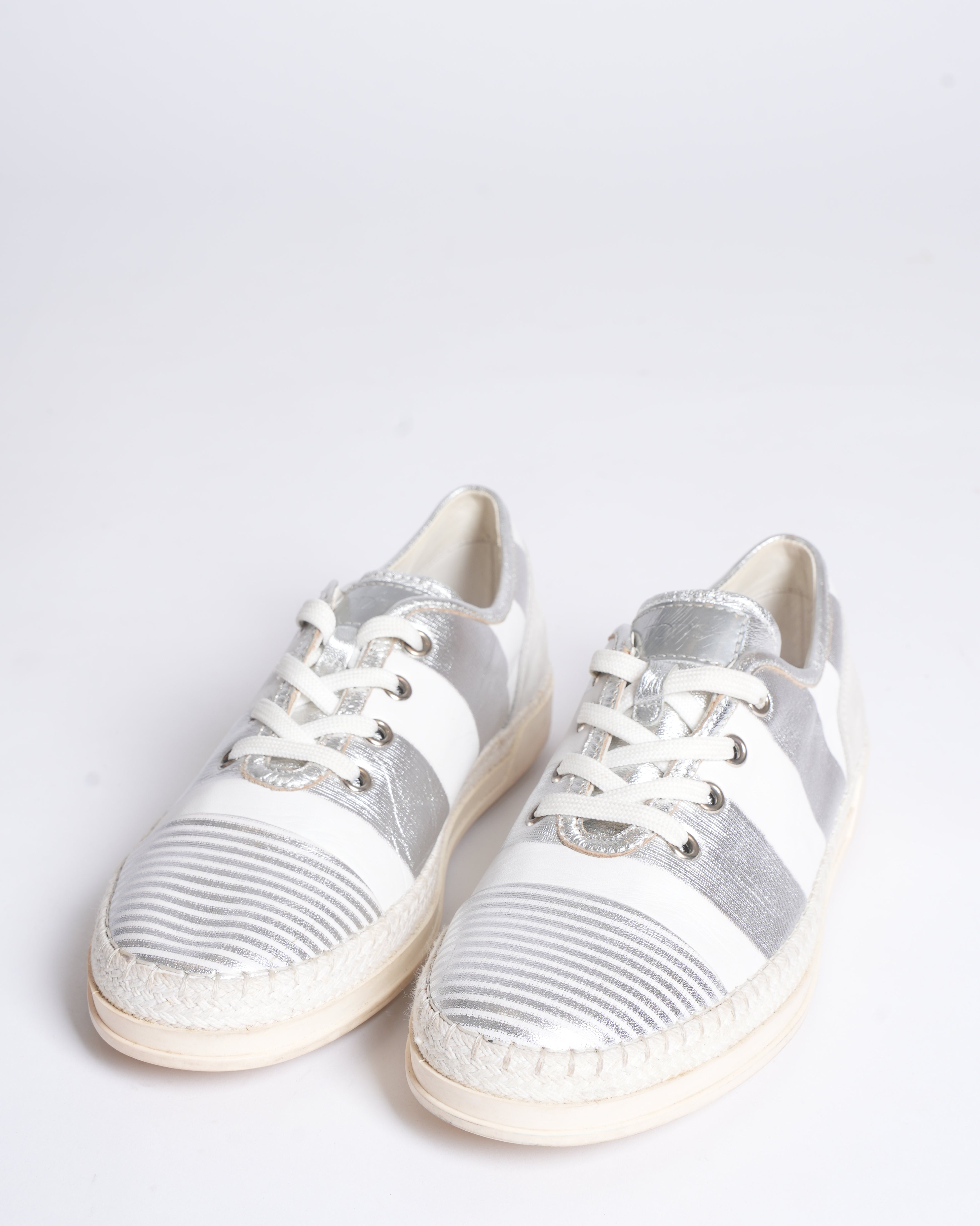 Tod's printed leather and rafia sneakers