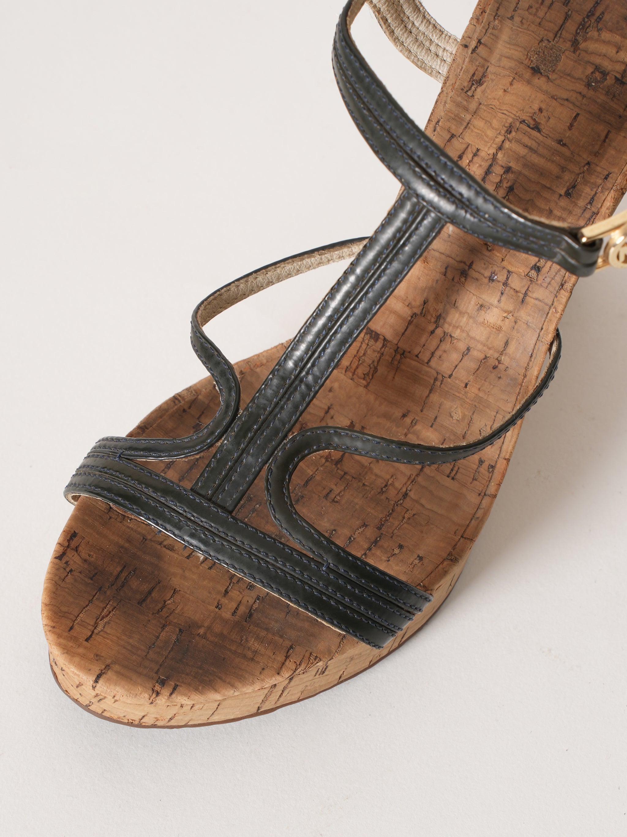 Michael Kors Cicely Wedge Black & Tan Sandals