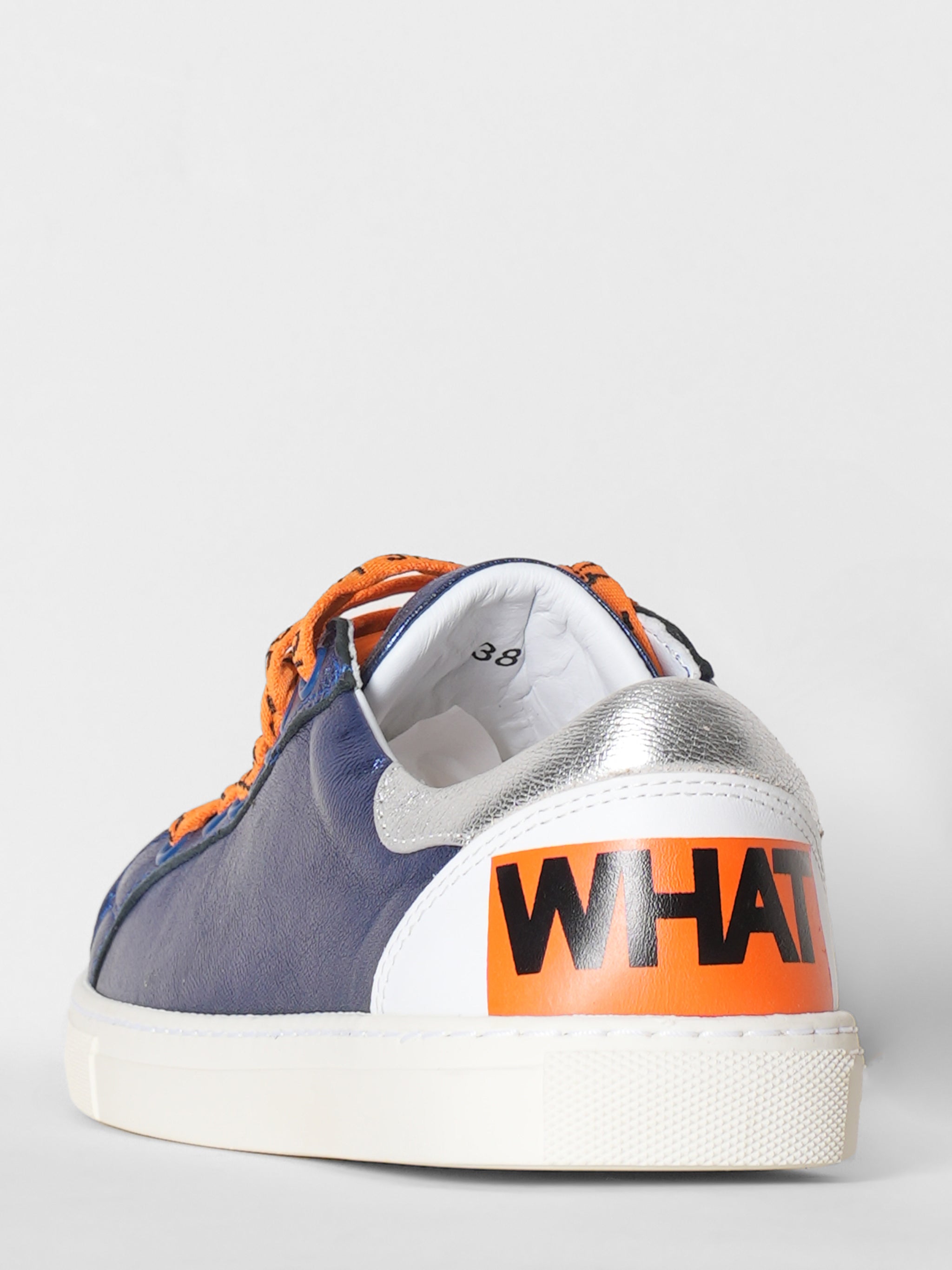 New Mira Mikati Rare Blue & Orange Leather Whatever Sneakers
