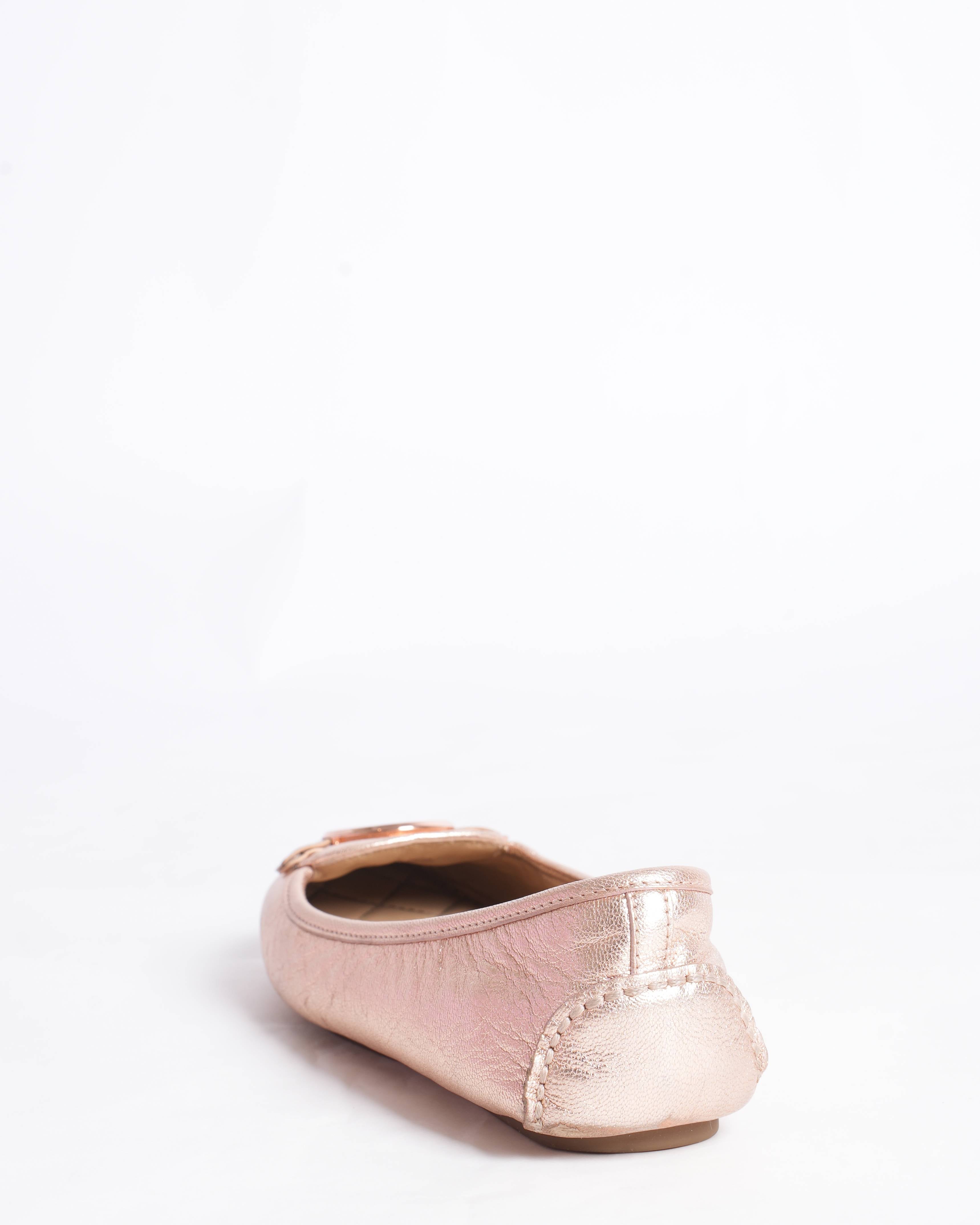 Michael kors metallic embossed ballet flats