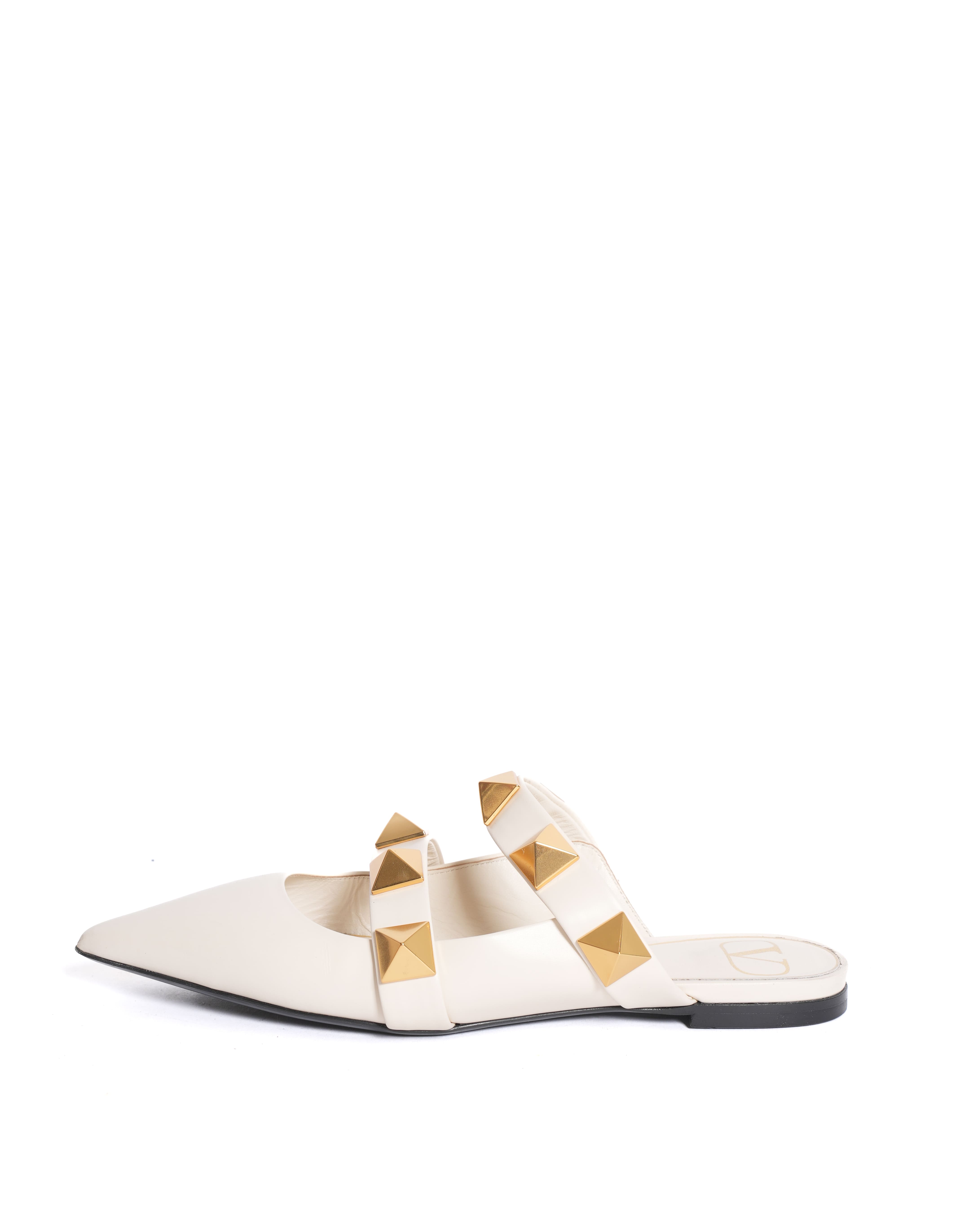 Valentino Garavani White Roman Stud Mules