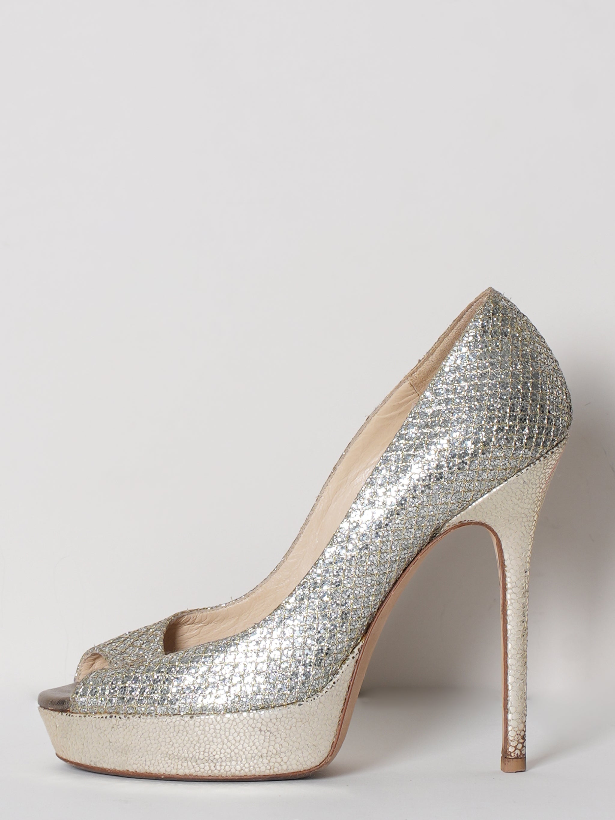 Jimmy Choo Gold Glitter Shoe