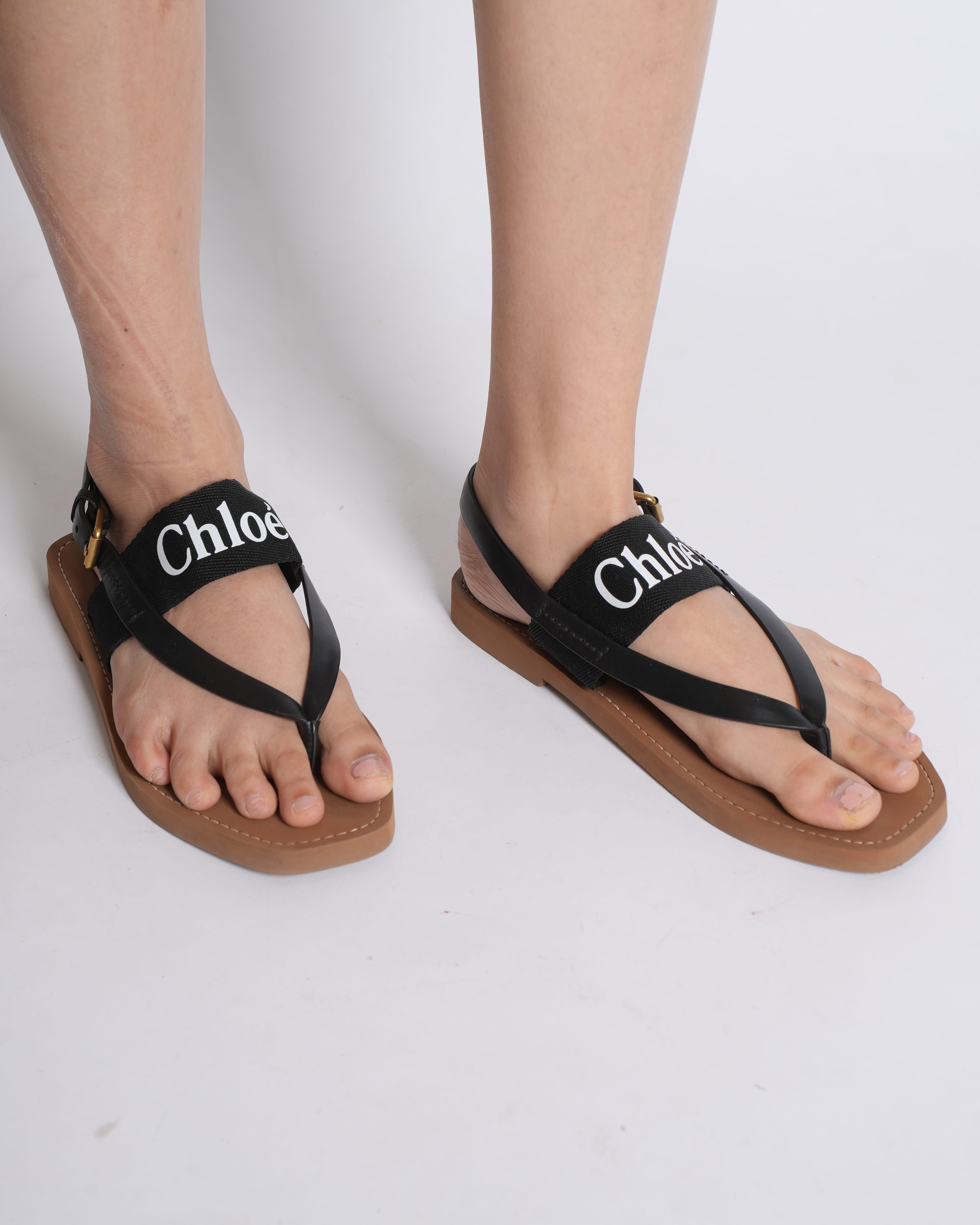 Chloe woody flat sandals