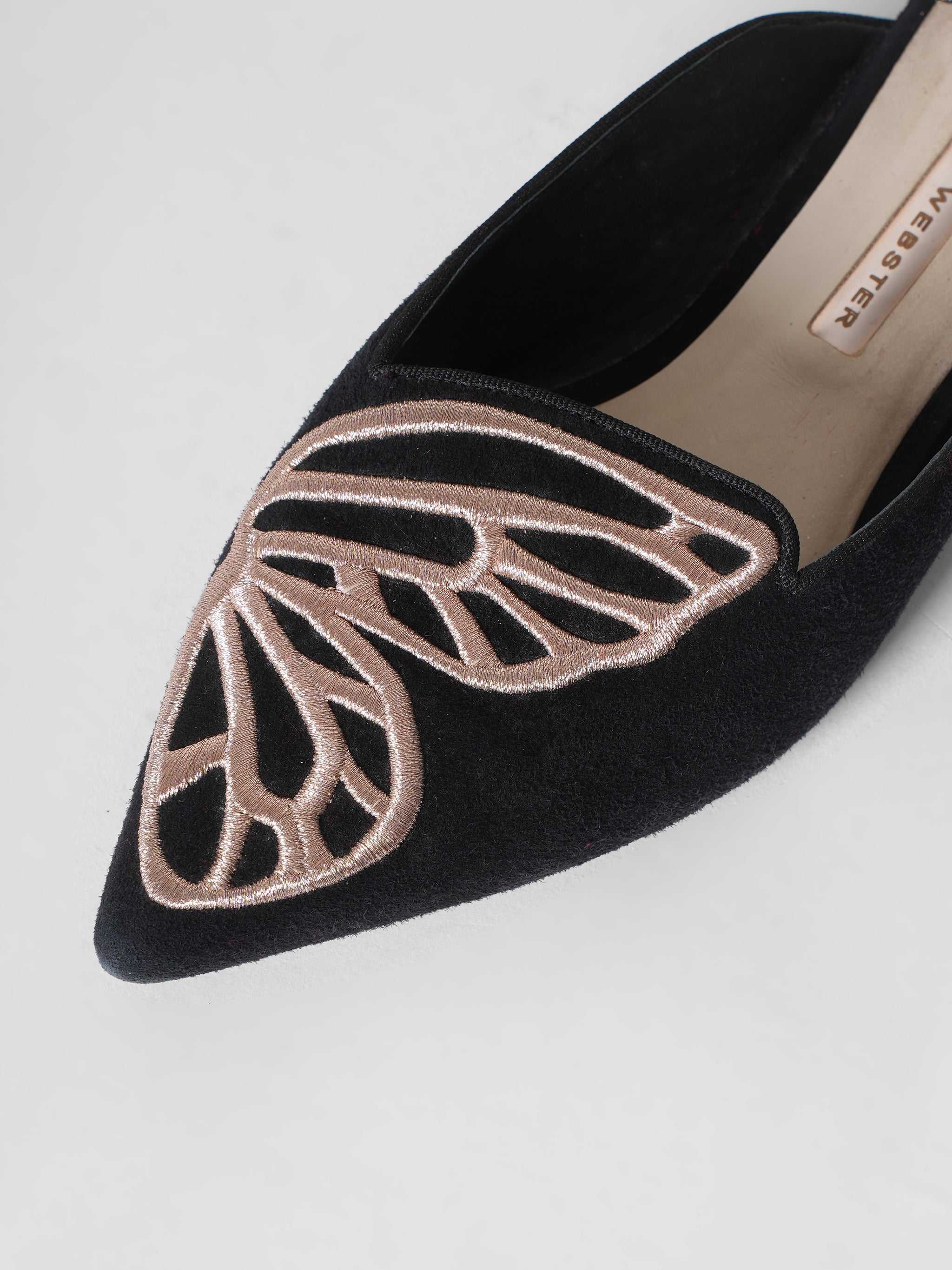 Sophia Webster Butterfly Embroidery Black Shoes