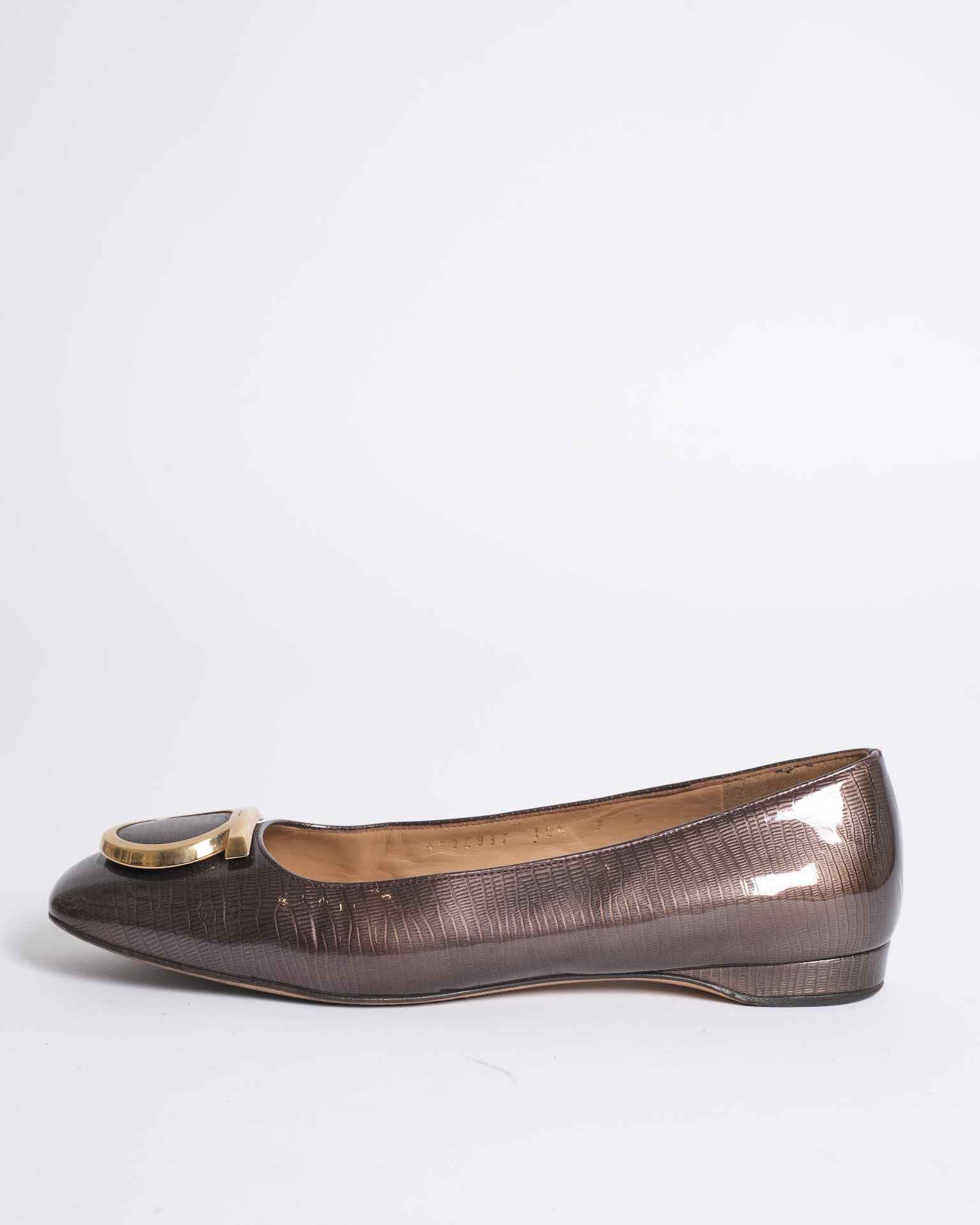 Salvatore Ferragamo Brown Ballet Flats