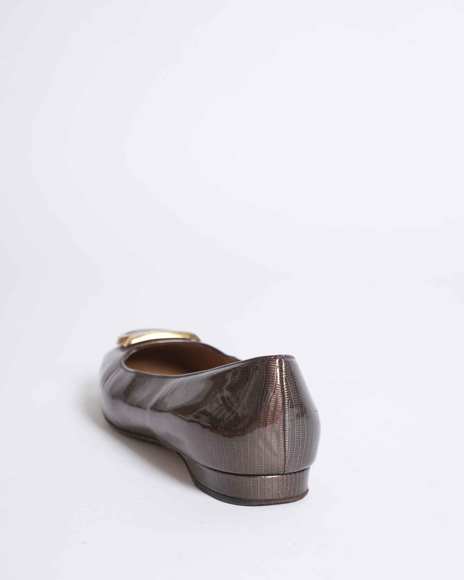 Salvatore Ferragamo Brown Ballet Flats