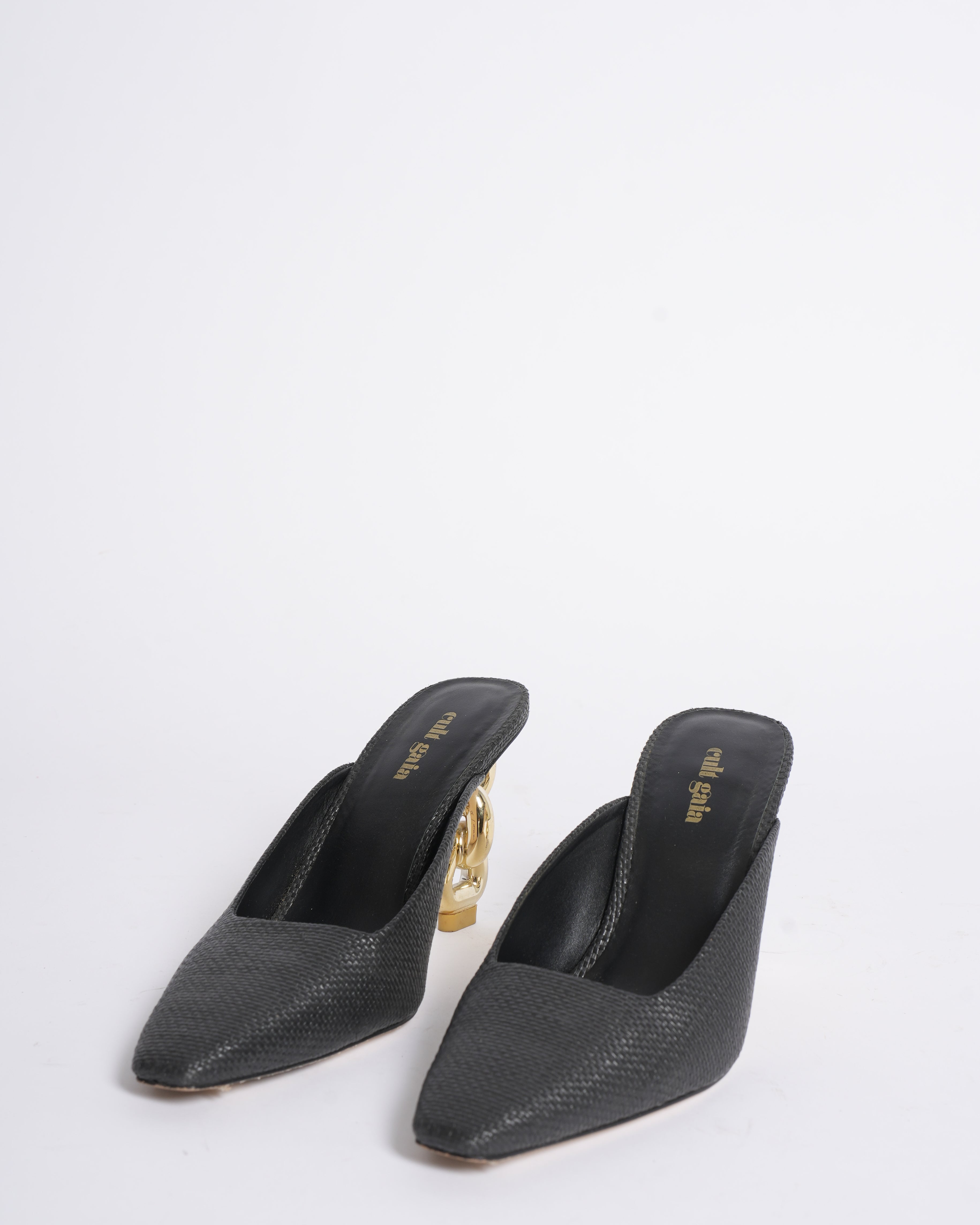 Cult gaia harlow metallic mule heels