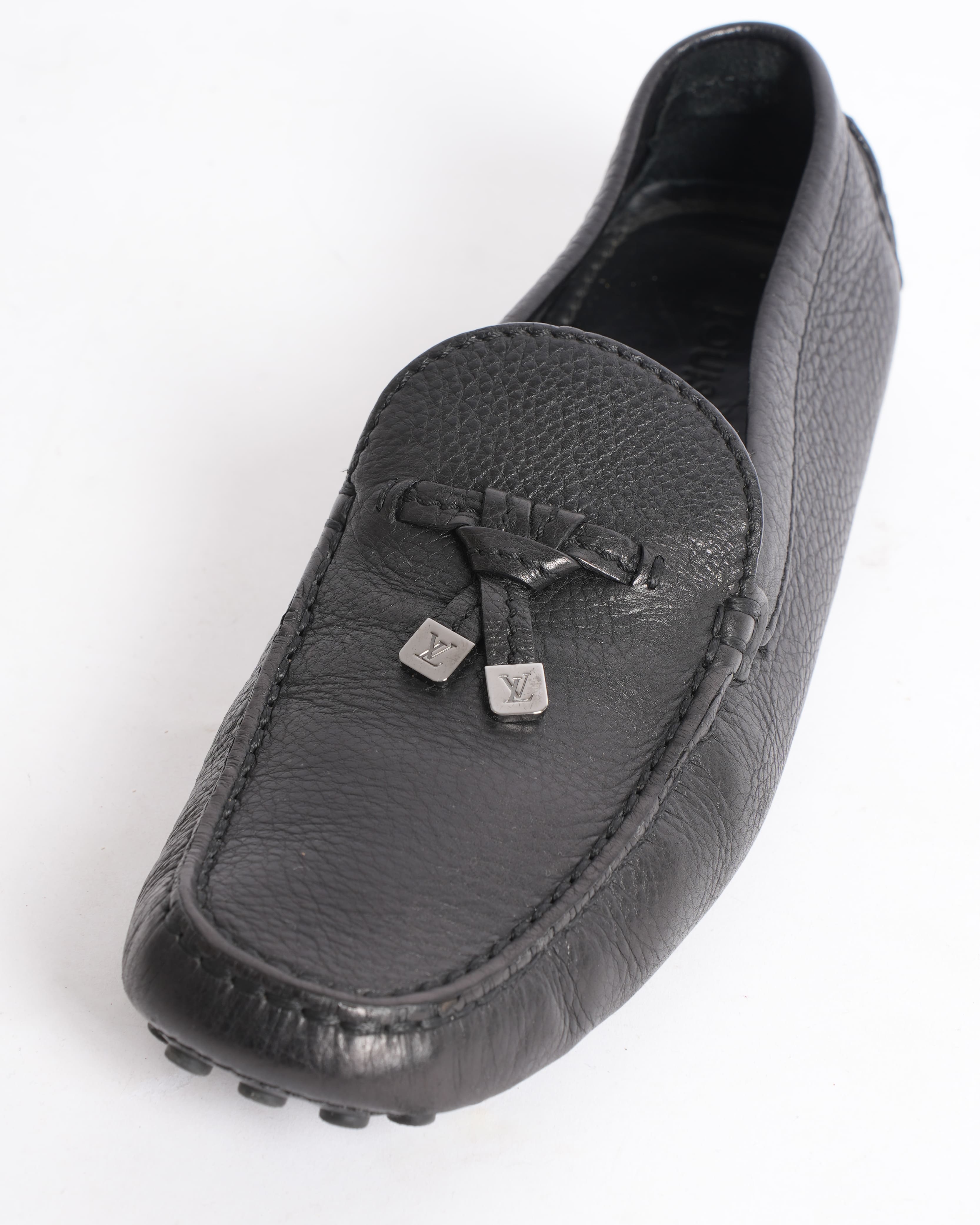 Louis Vuitton Black Leather Moccasins