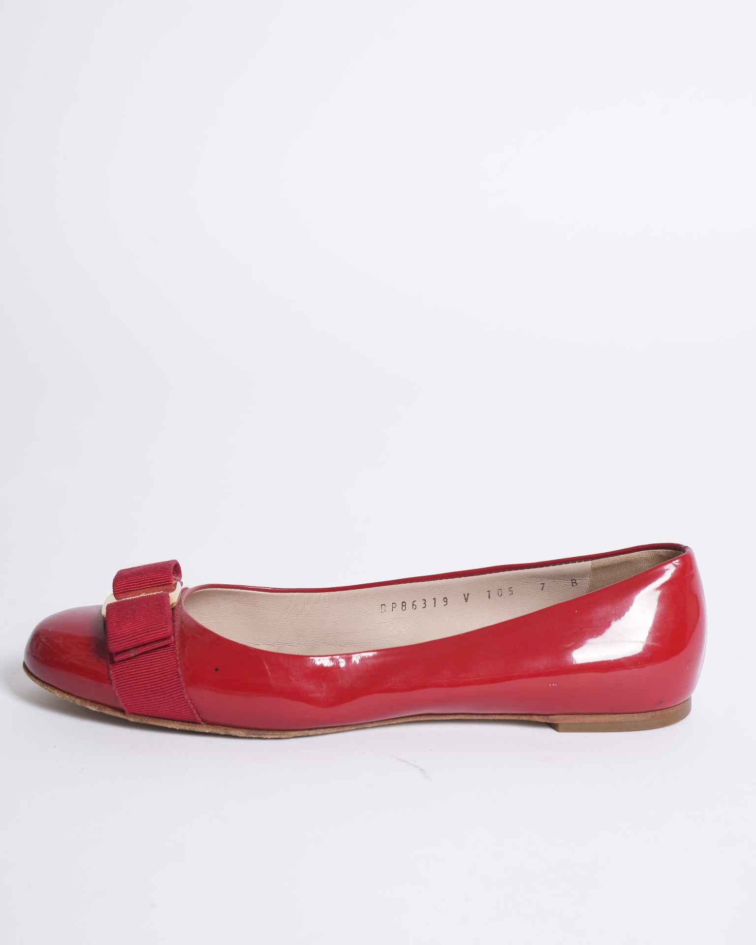 Salvatore Ferragamo Vara Bow Oxblood Red Rare Patent Leather Flats