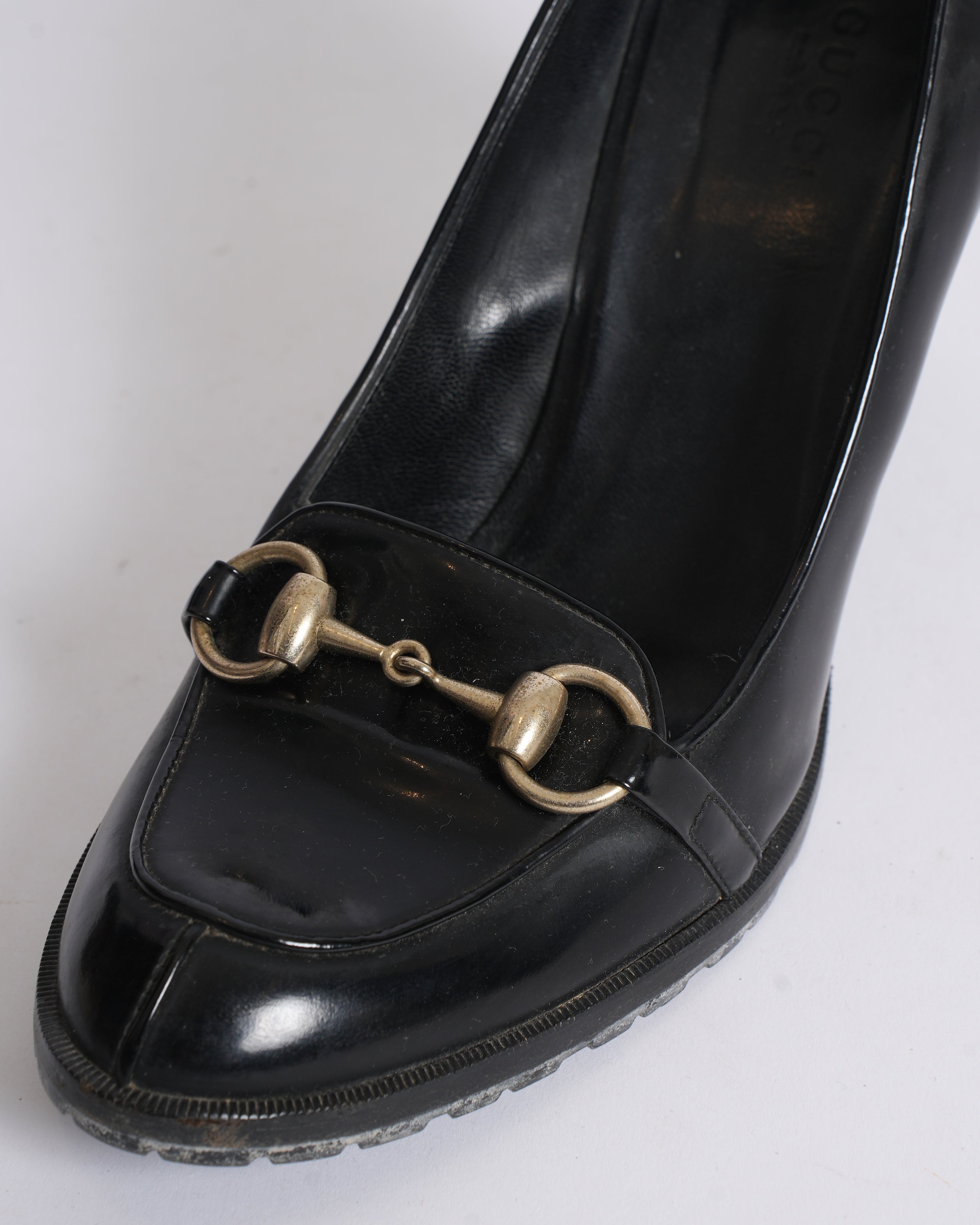 Gucci Horsebit Loafer High Heel In Black