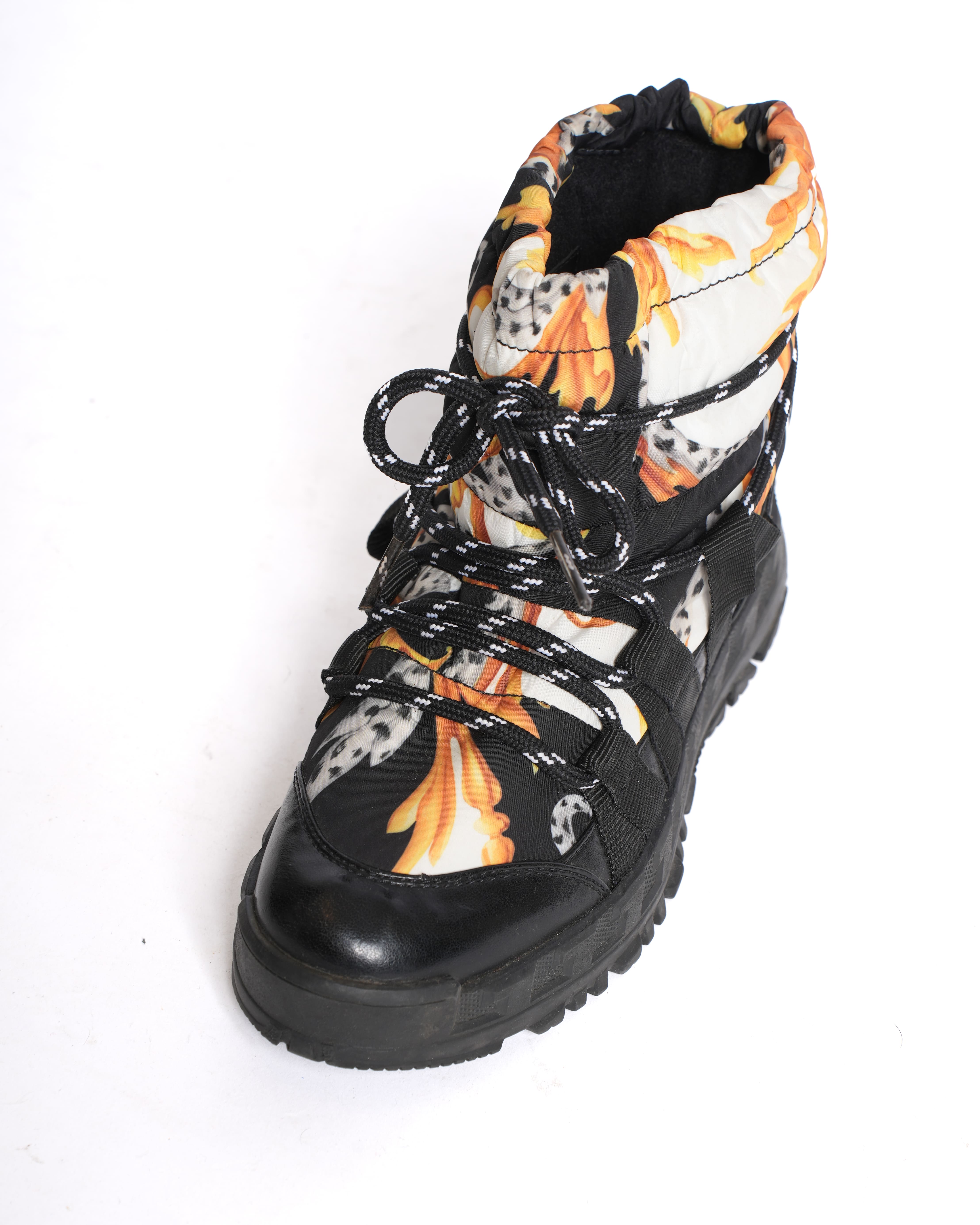 Versace Boys Printed Boots in Orange & Black