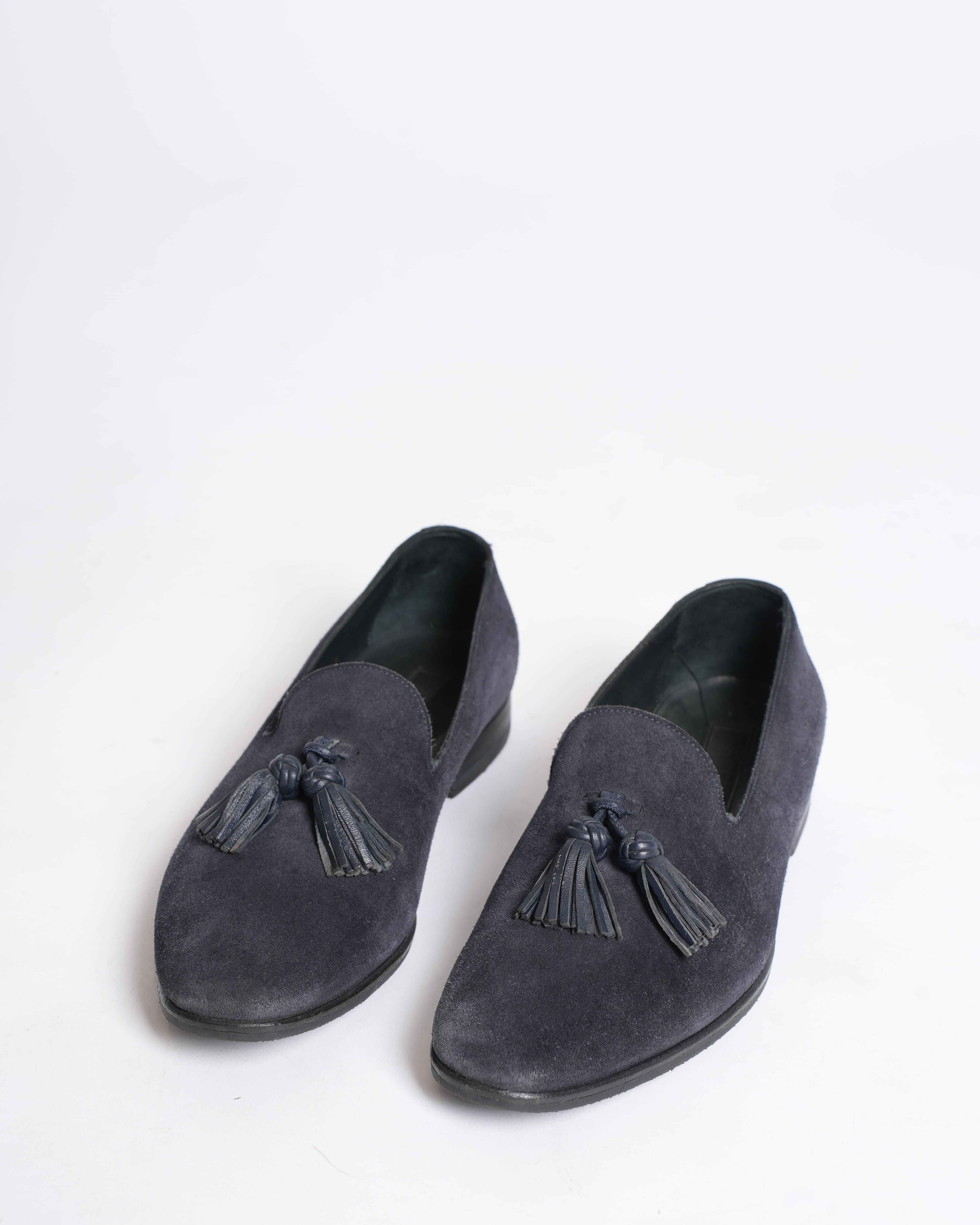 Burberry Monogram Motif Velvet and Leather Loafers