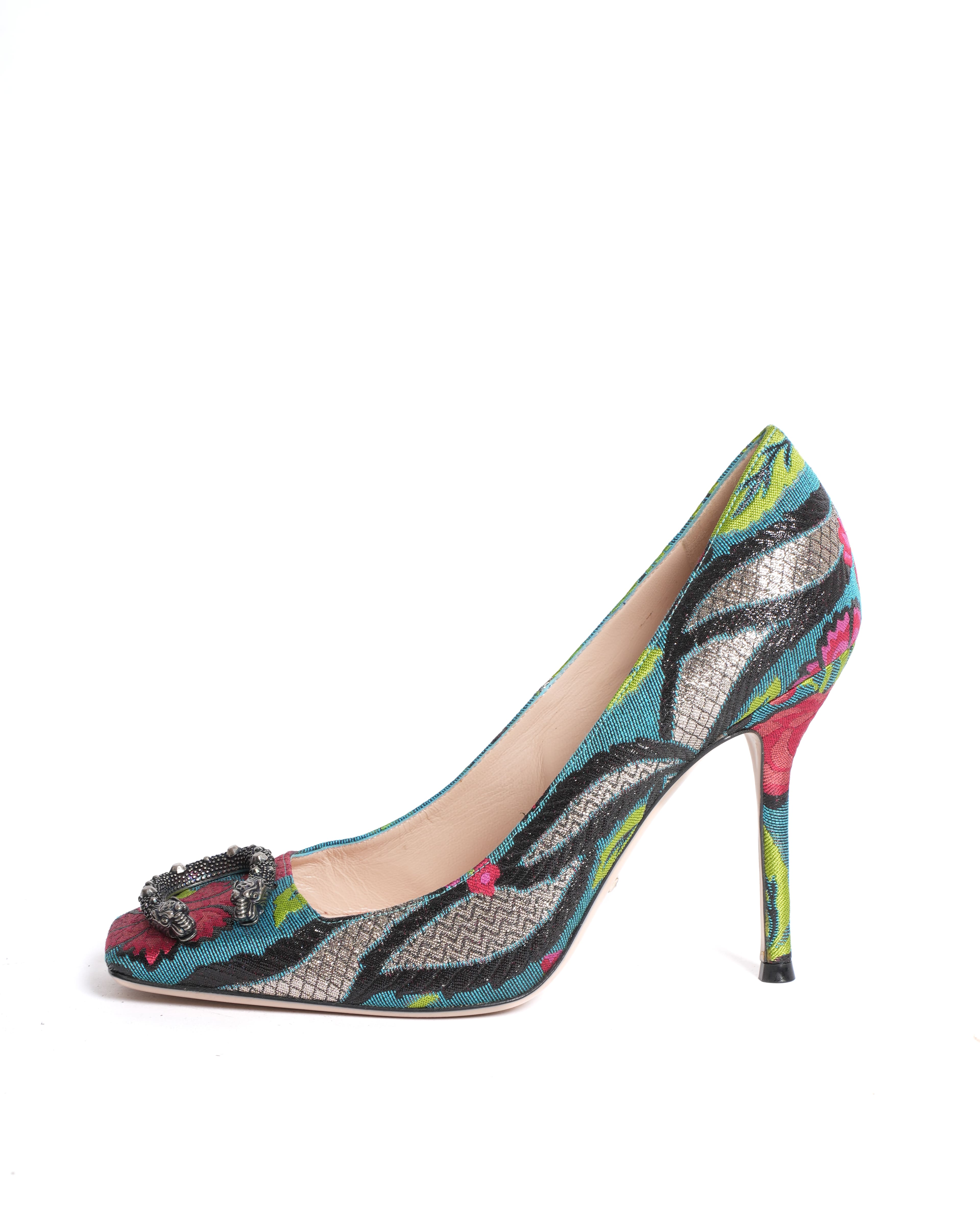 Gucci Dionysus Leather Heels in Multicolour