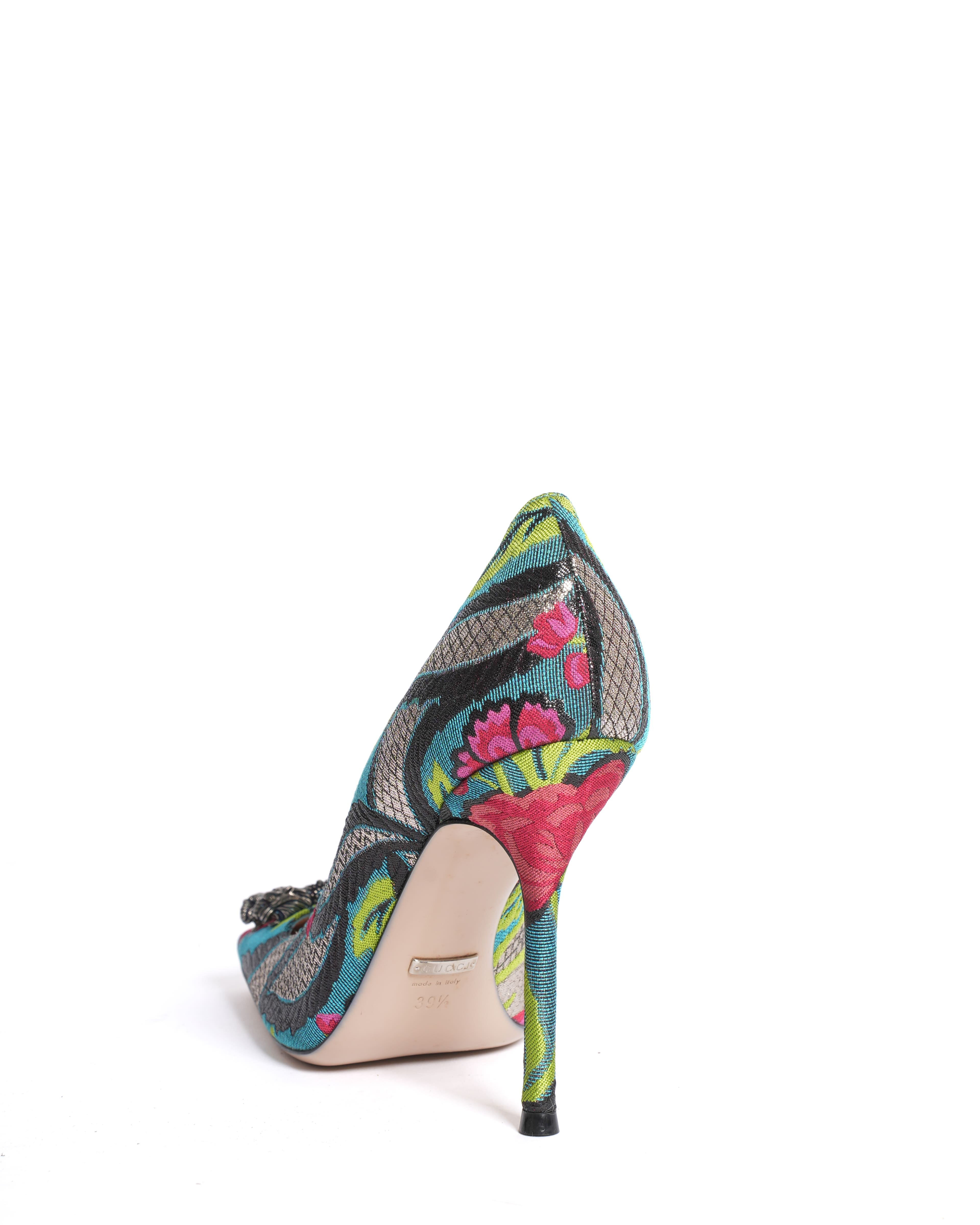 Gucci Dionysus Leather Heels in Multicolour