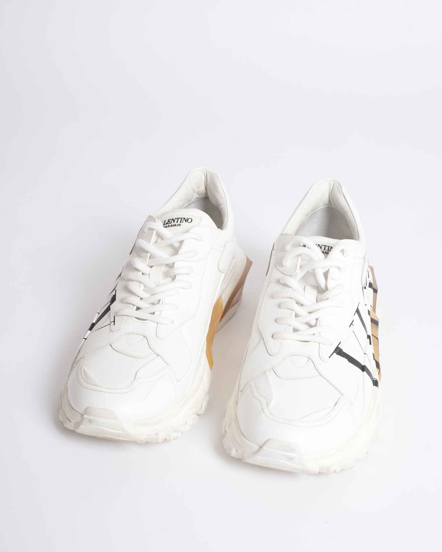 Valentino White Leather VLTN Bounce Low Top Women's Sneakers