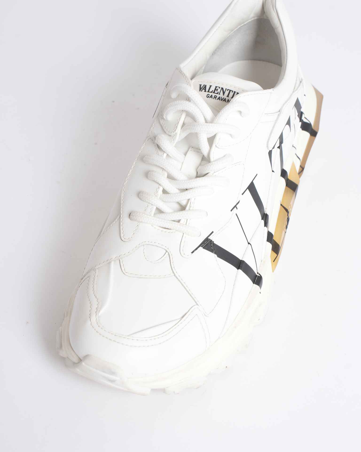 Valentino White Leather VLTN Bounce Low Top Women's Sneakers