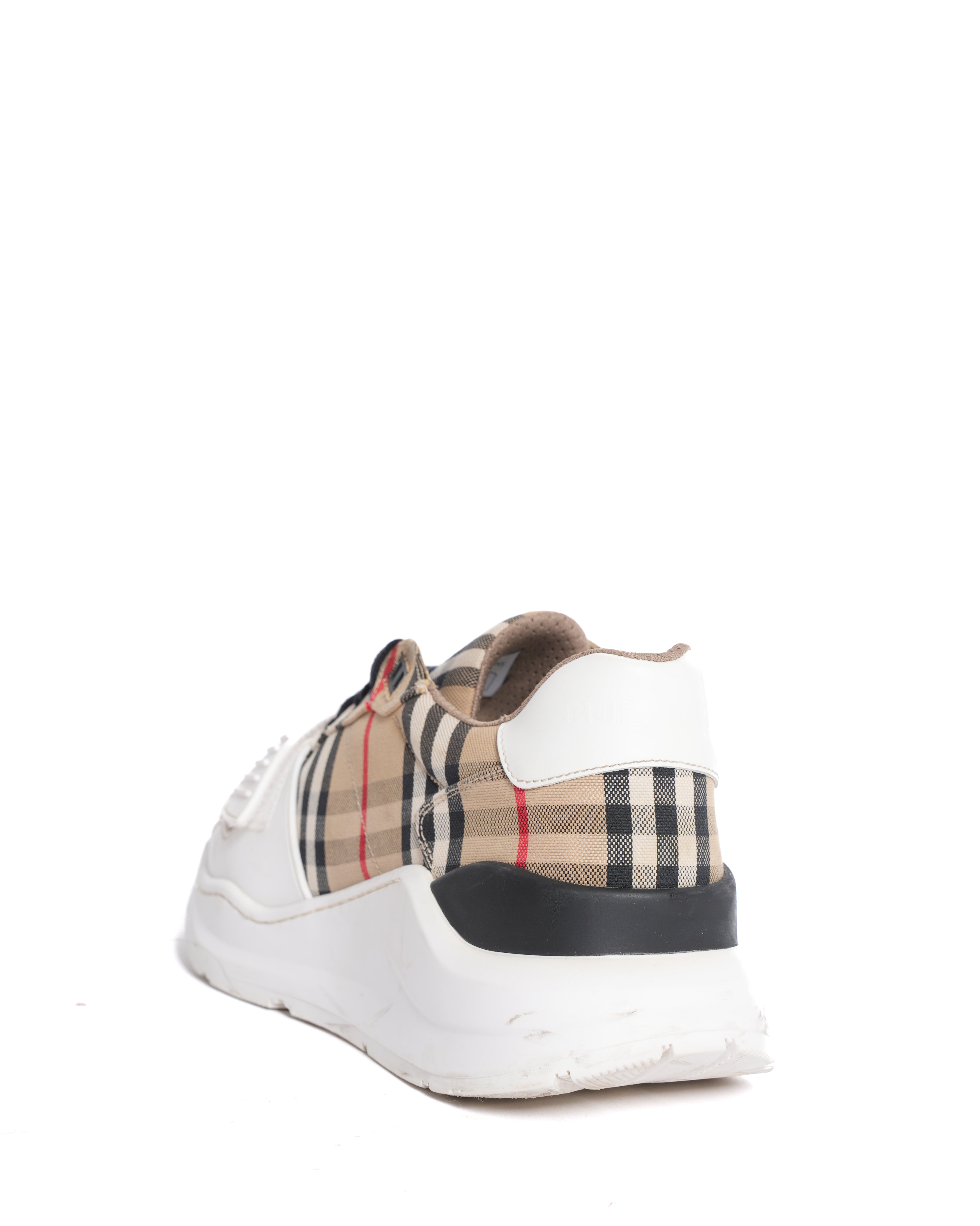 Burberry Vintage Check Low-Top Sneakers in Archive Beige with Logo Strap