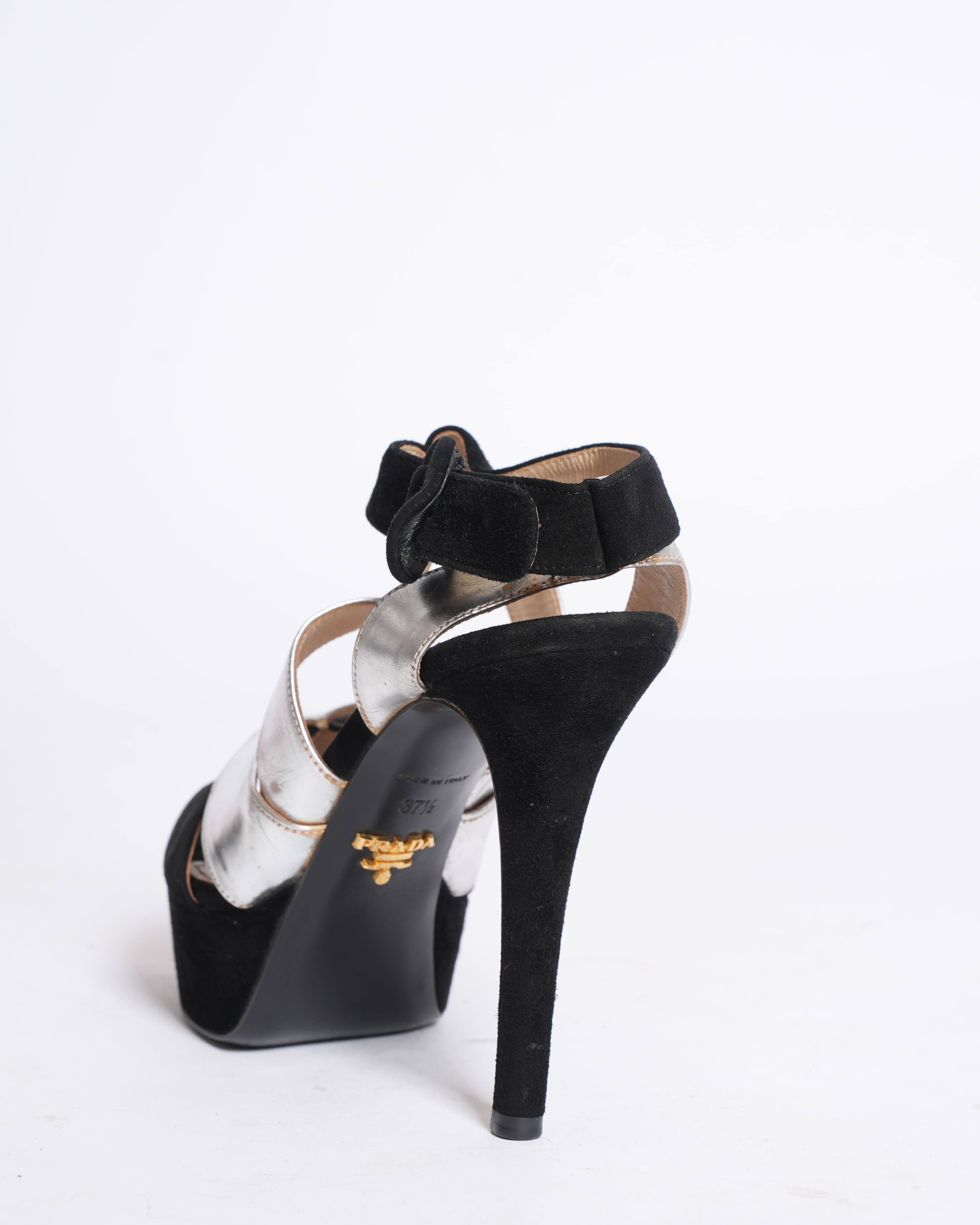 Prada Black Strappy Heels