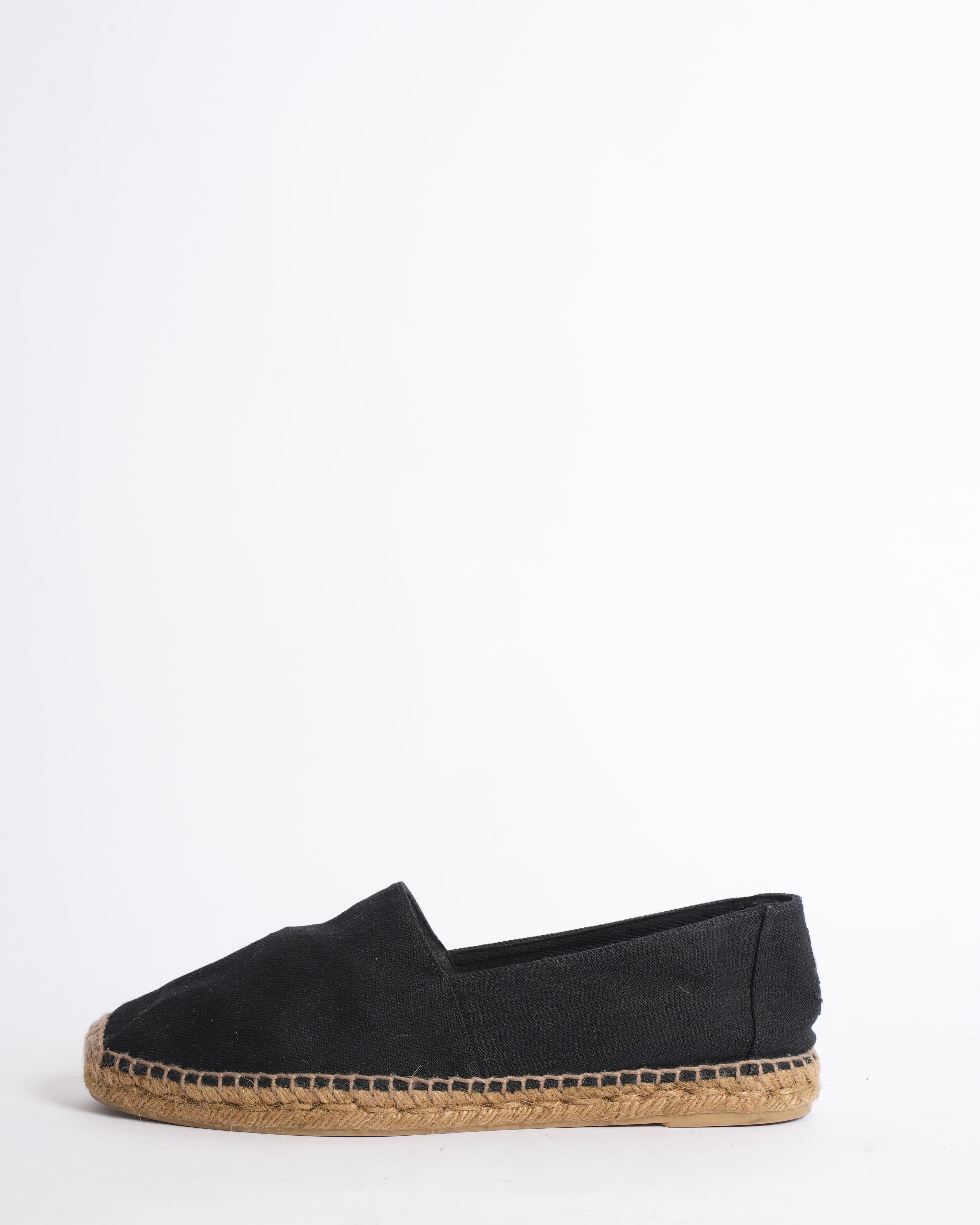New Saint Laurent Men's Espadrilles In Black