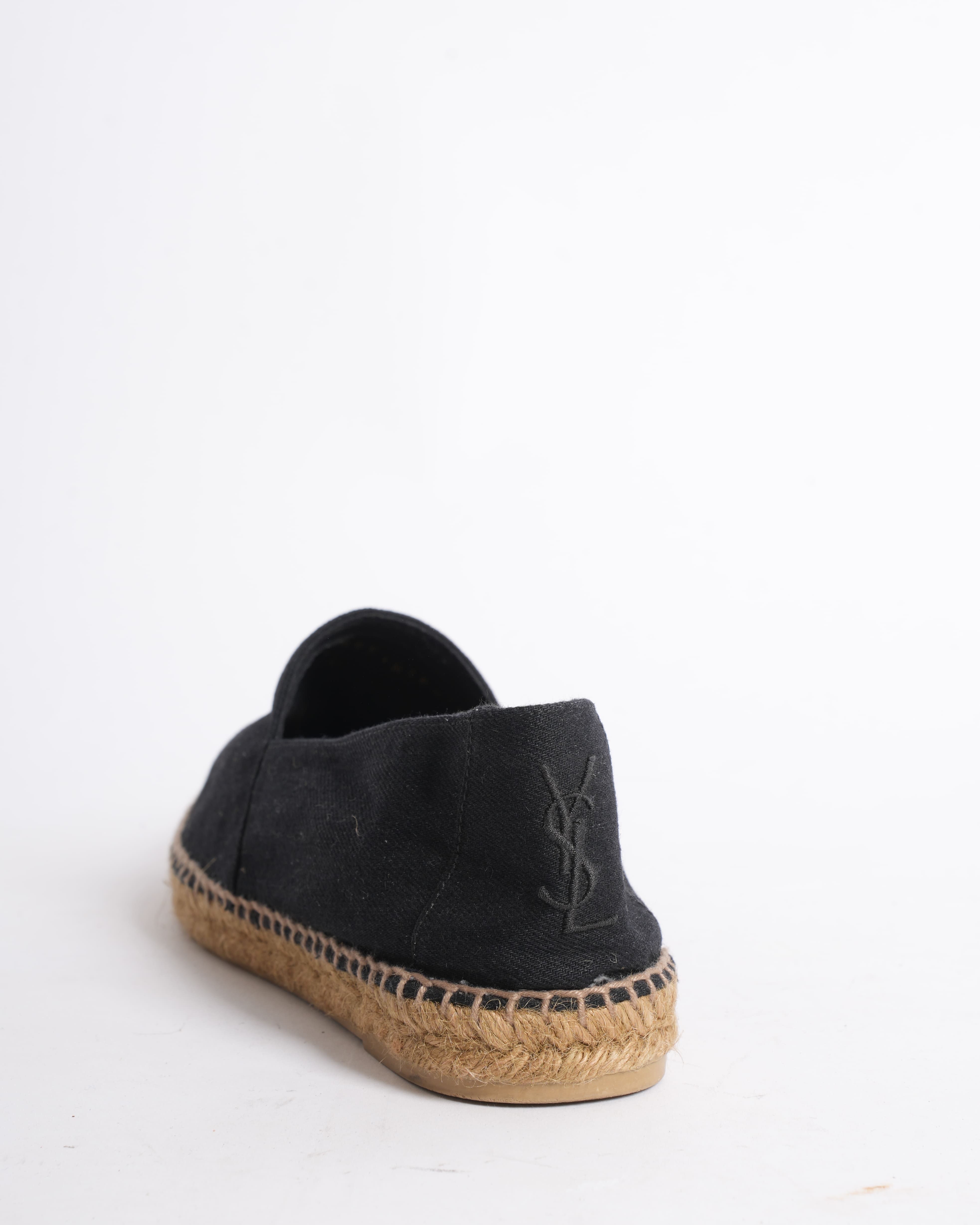 New Saint Laurent Men's Espadrilles In Black