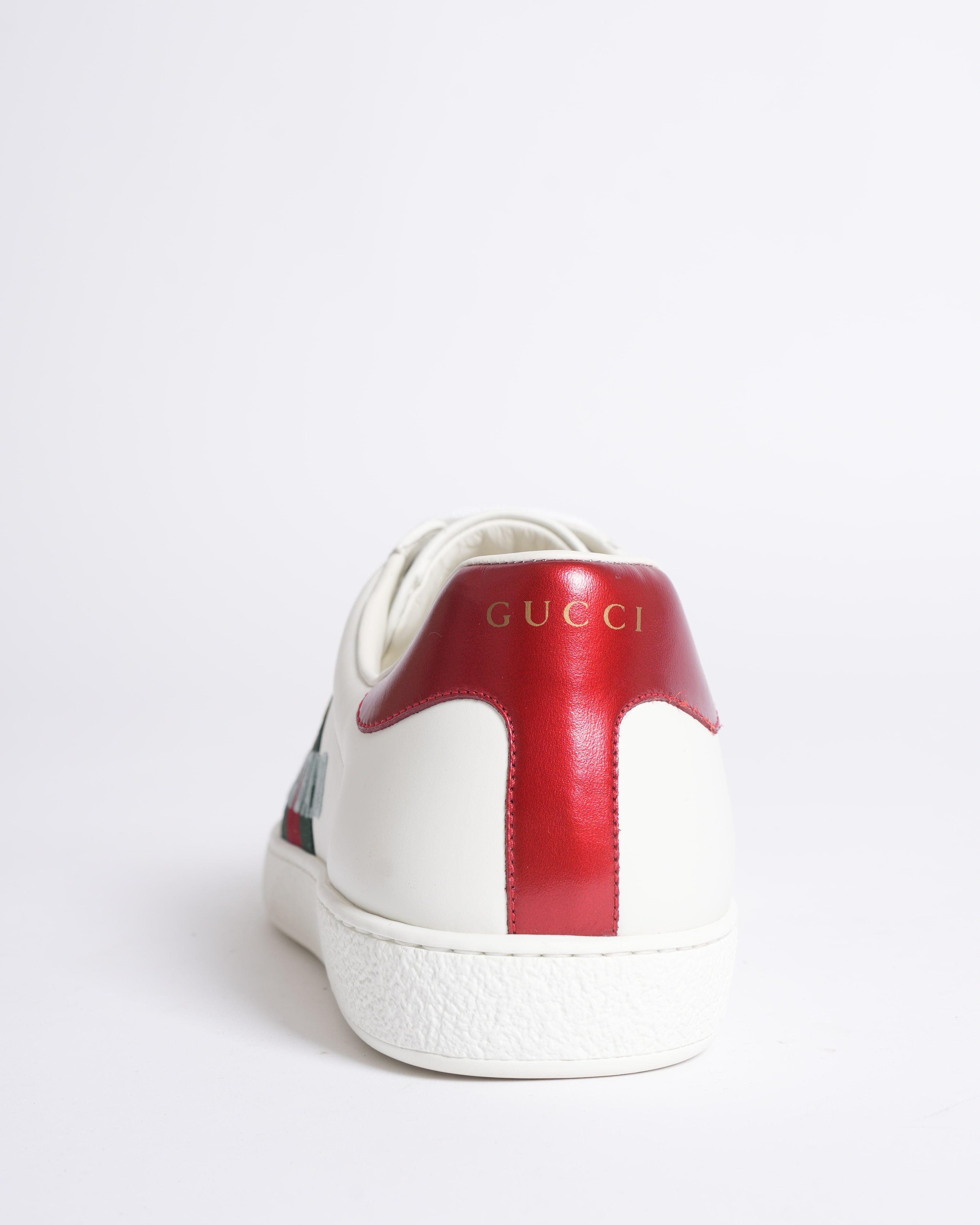 New Gucci white leather gucci band embroidery ace sneakers