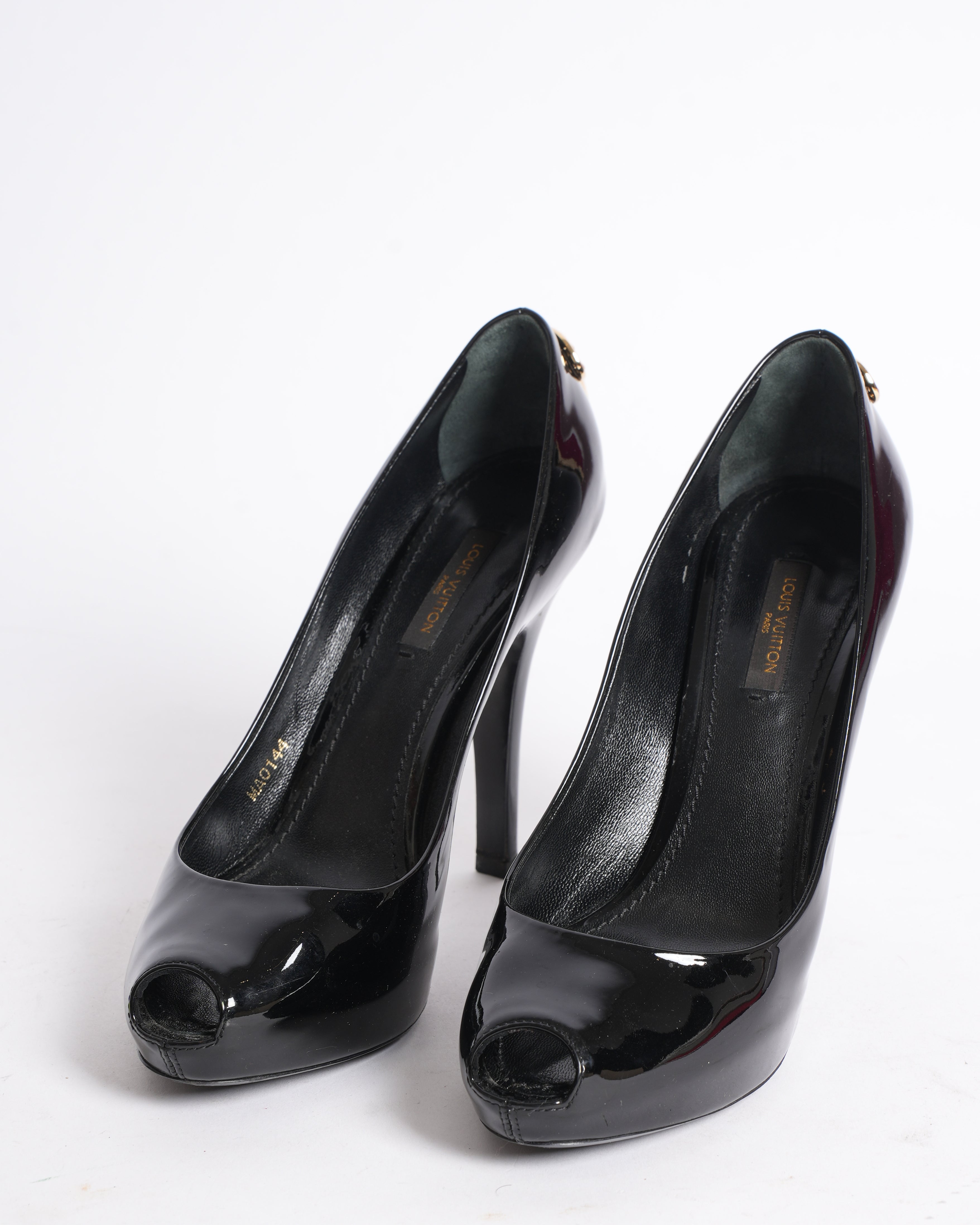 Louis Vuitton Patent Leather Peep-Toe Pumps