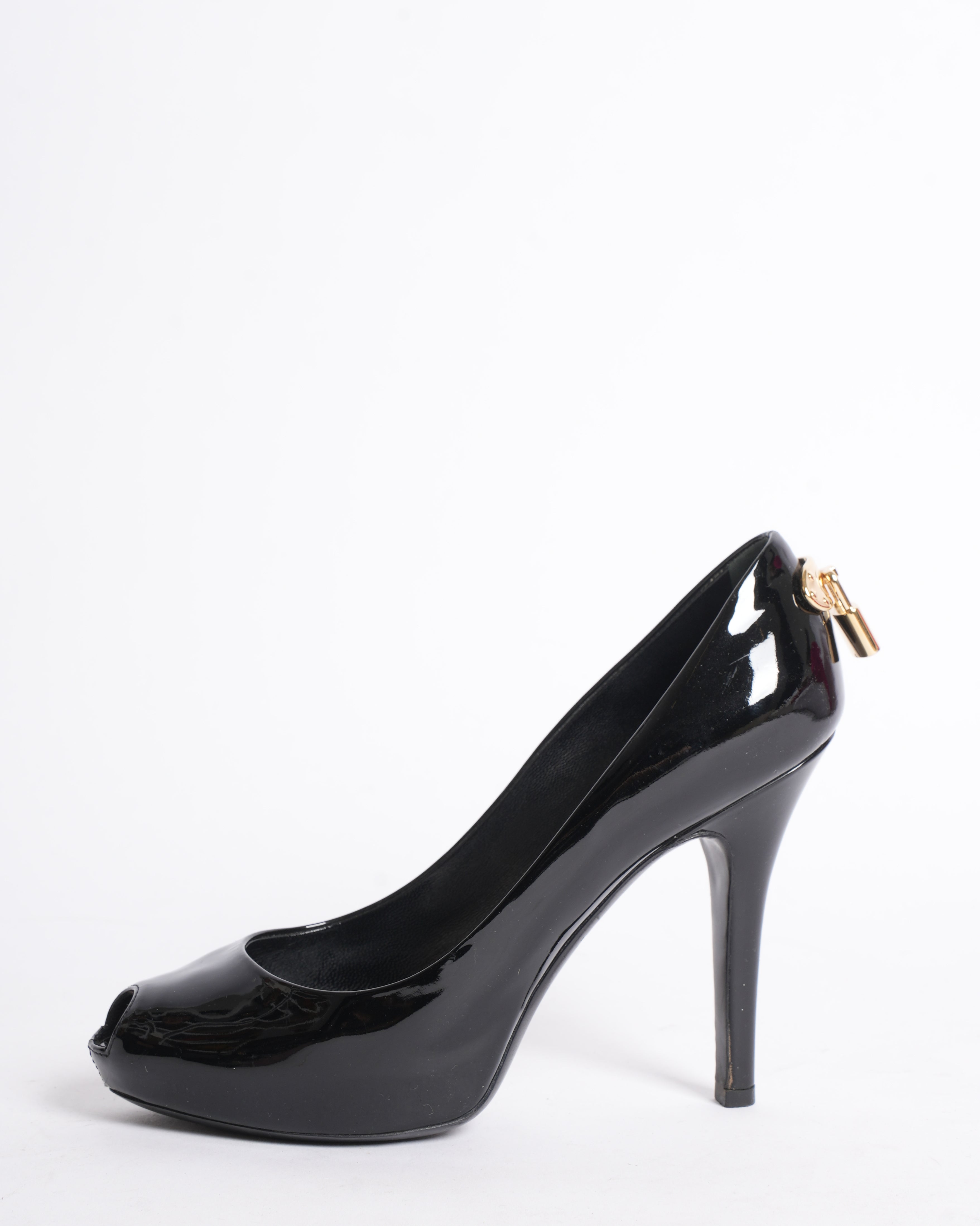 Louis Vuitton Patent Leather Peep-Toe Pumps