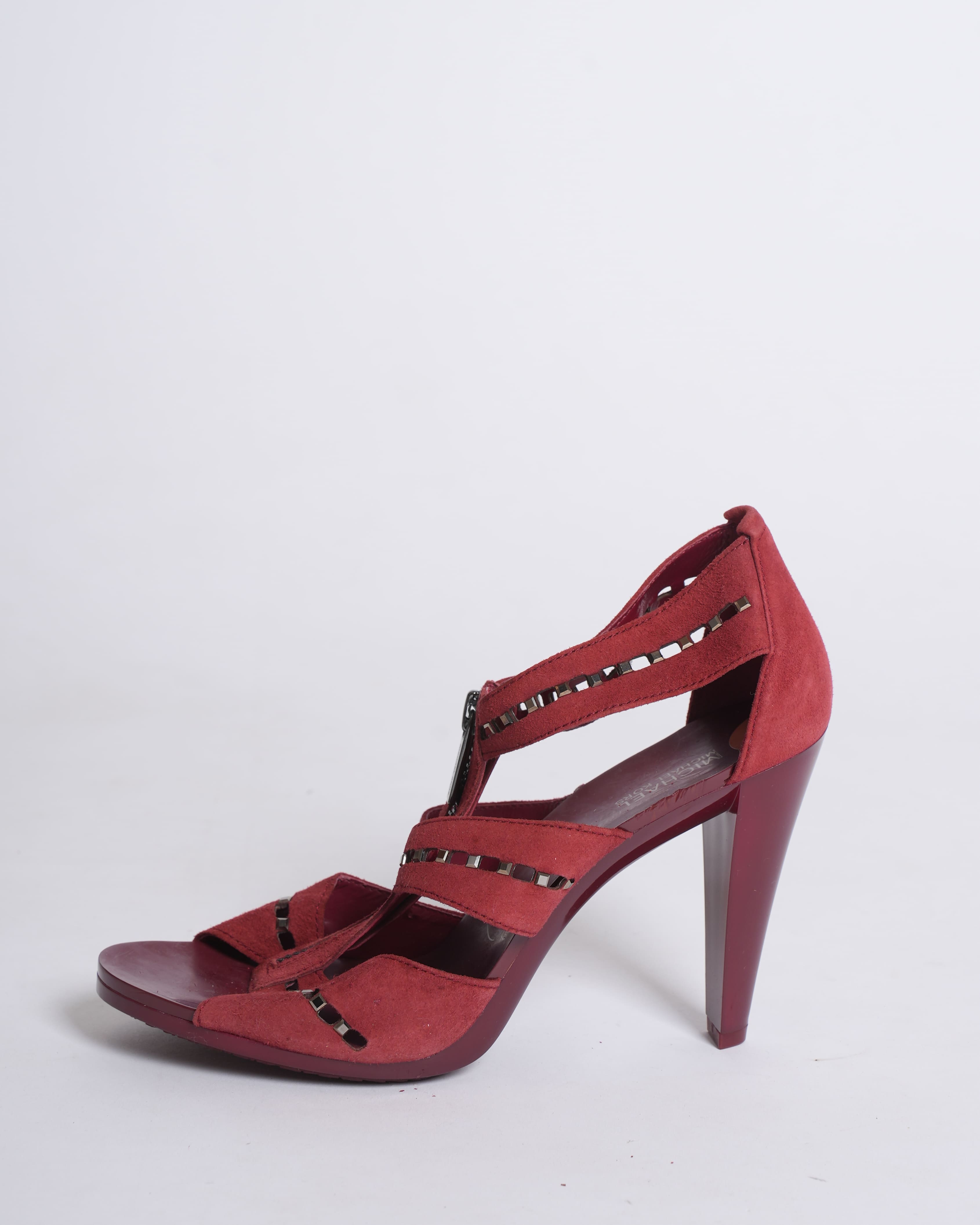 New Michael Kors Zip-Up Suede Cut-Out Heels
