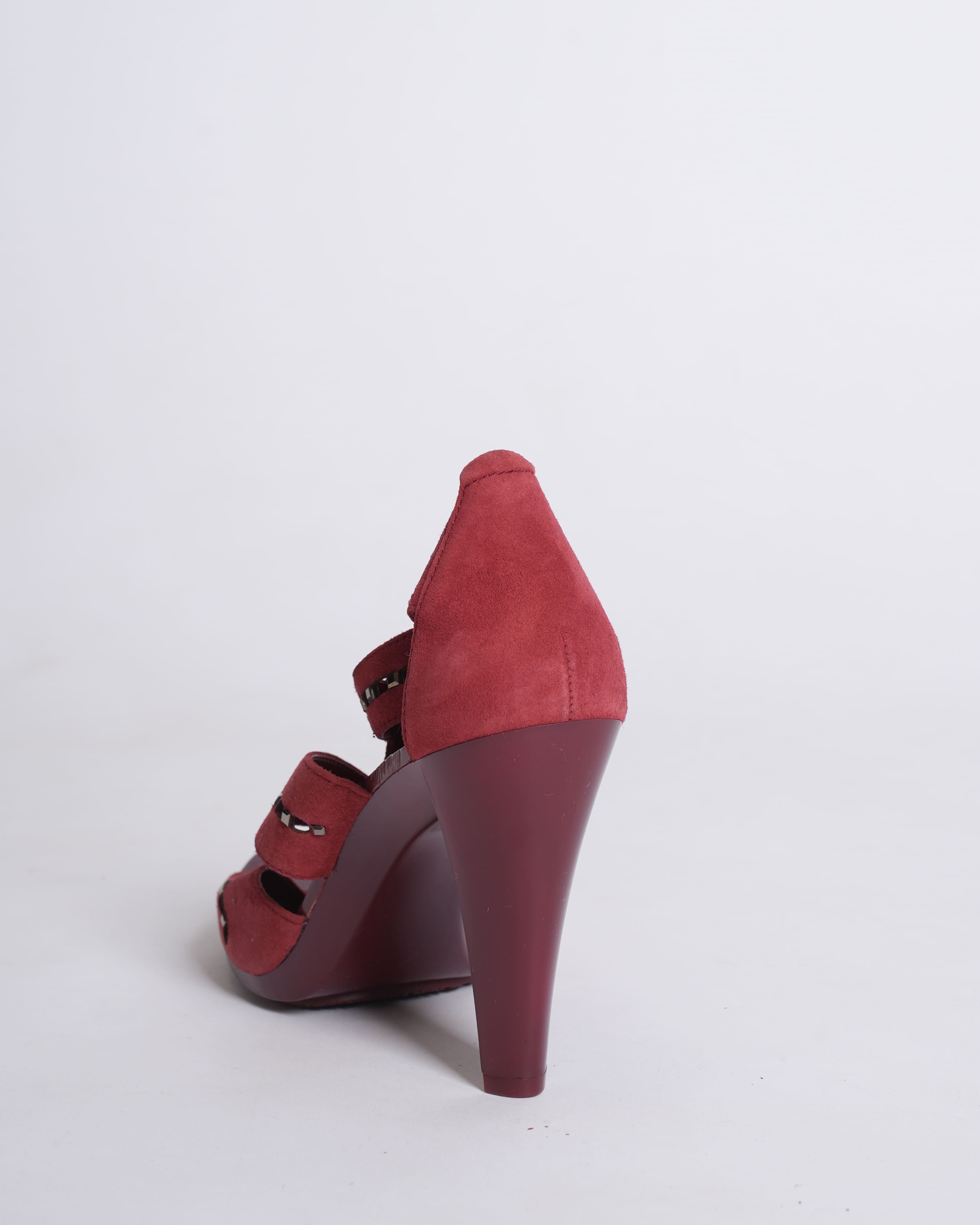 New Michael Kors Zip-Up Suede Cut-Out Heels